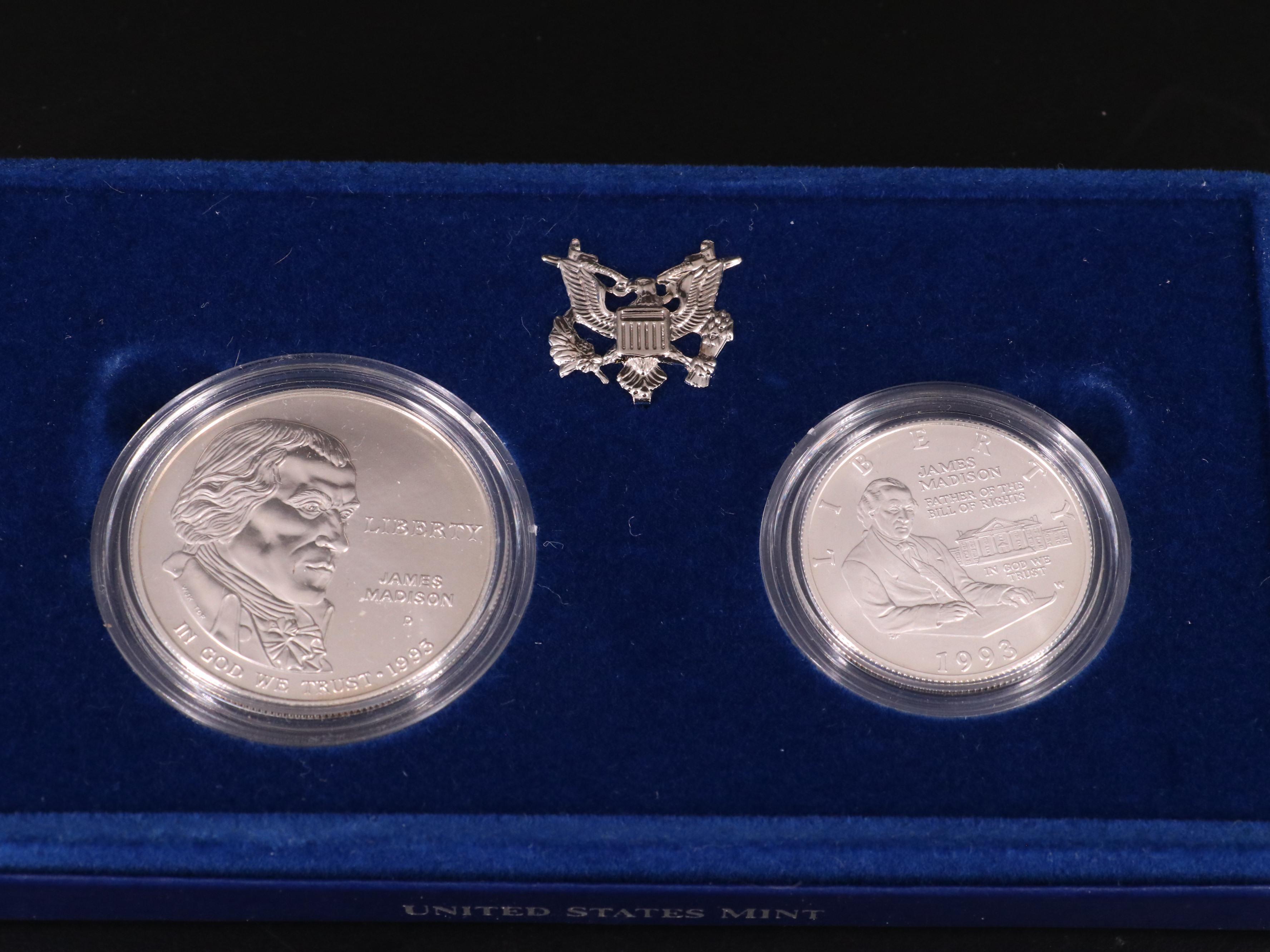 Three Modern Commemorative Silver Dollars