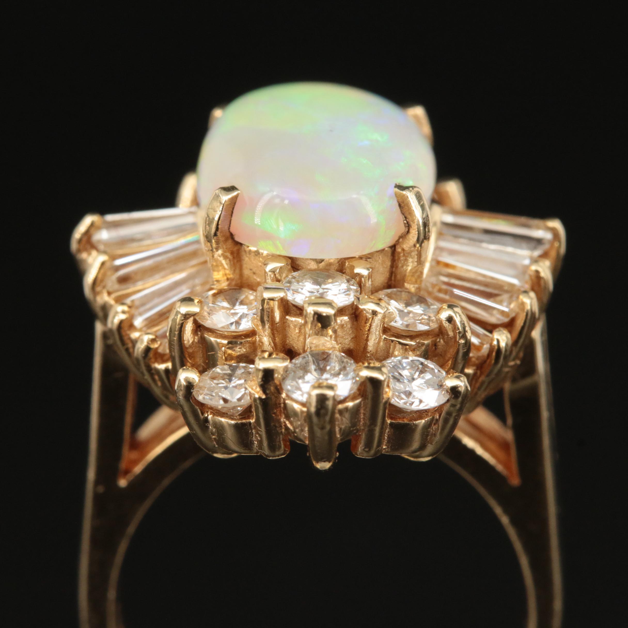 14K Opal and 1.77 CTW Diamond Ring