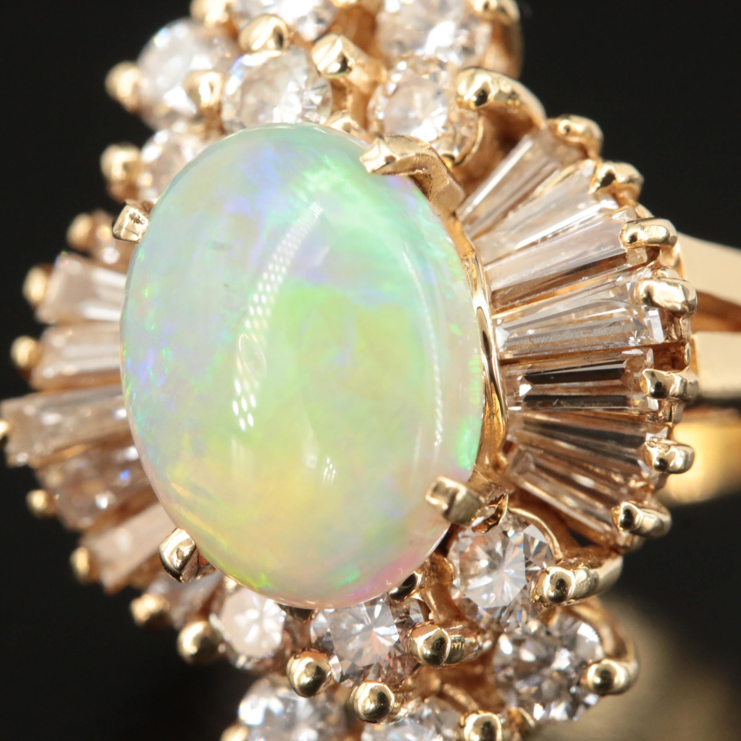 14K Opal and 1.77 CTW Diamond Ring