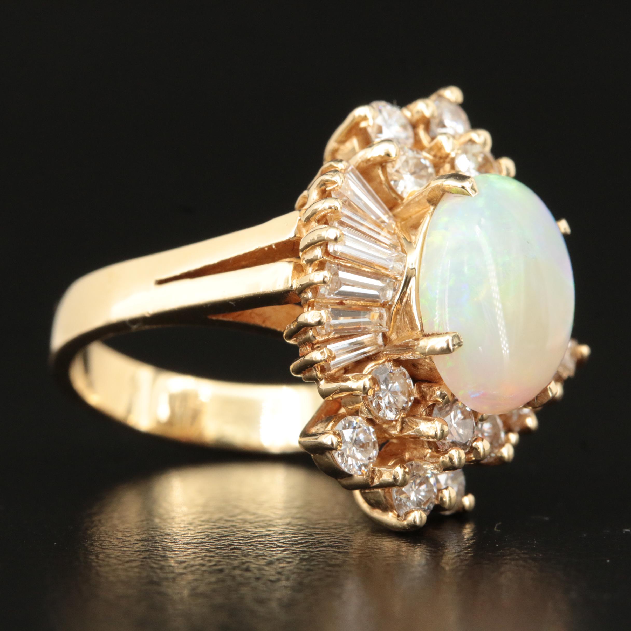 14K Opal and 1.77 CTW Diamond Ring