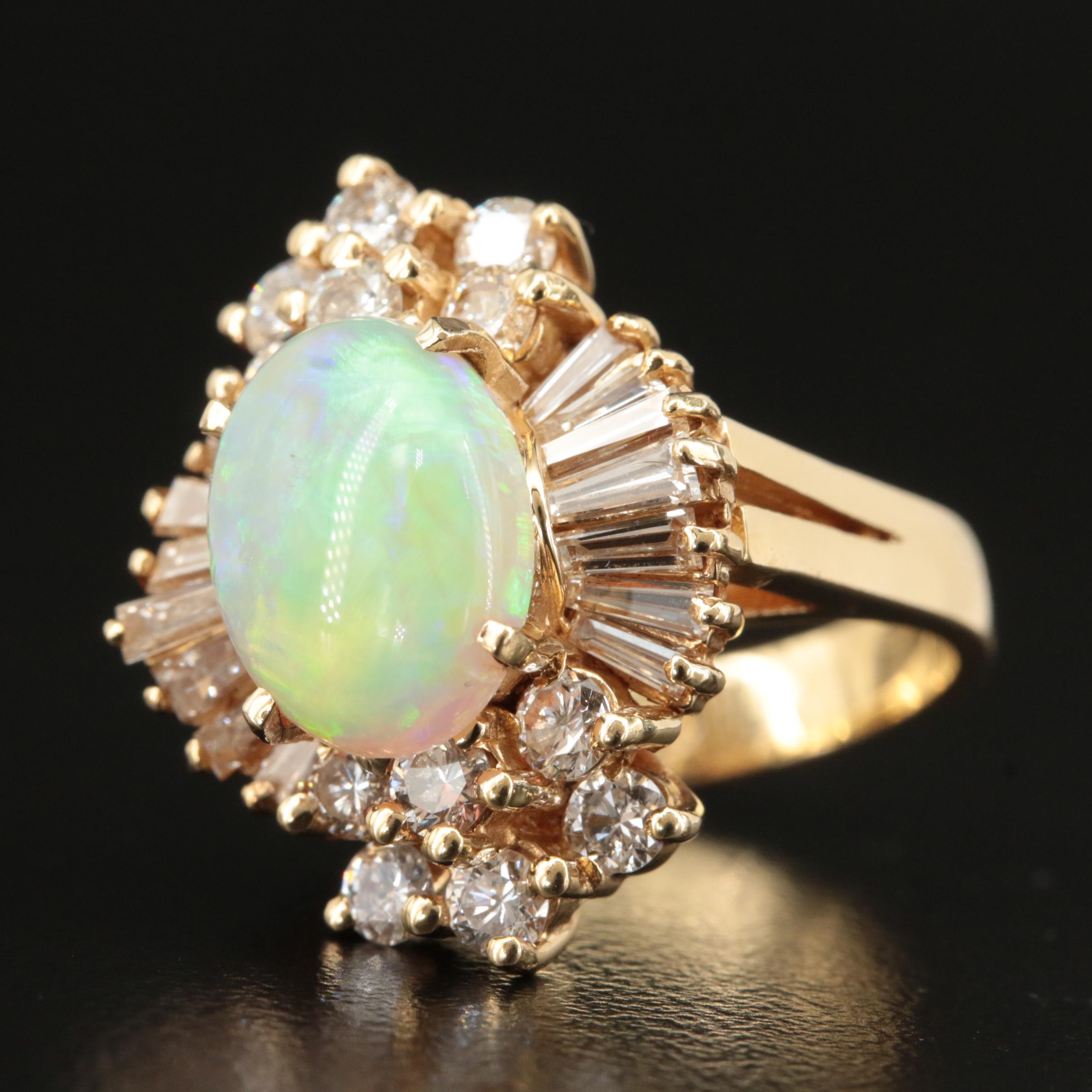14K Opal and 1.77 CTW Diamond Ring