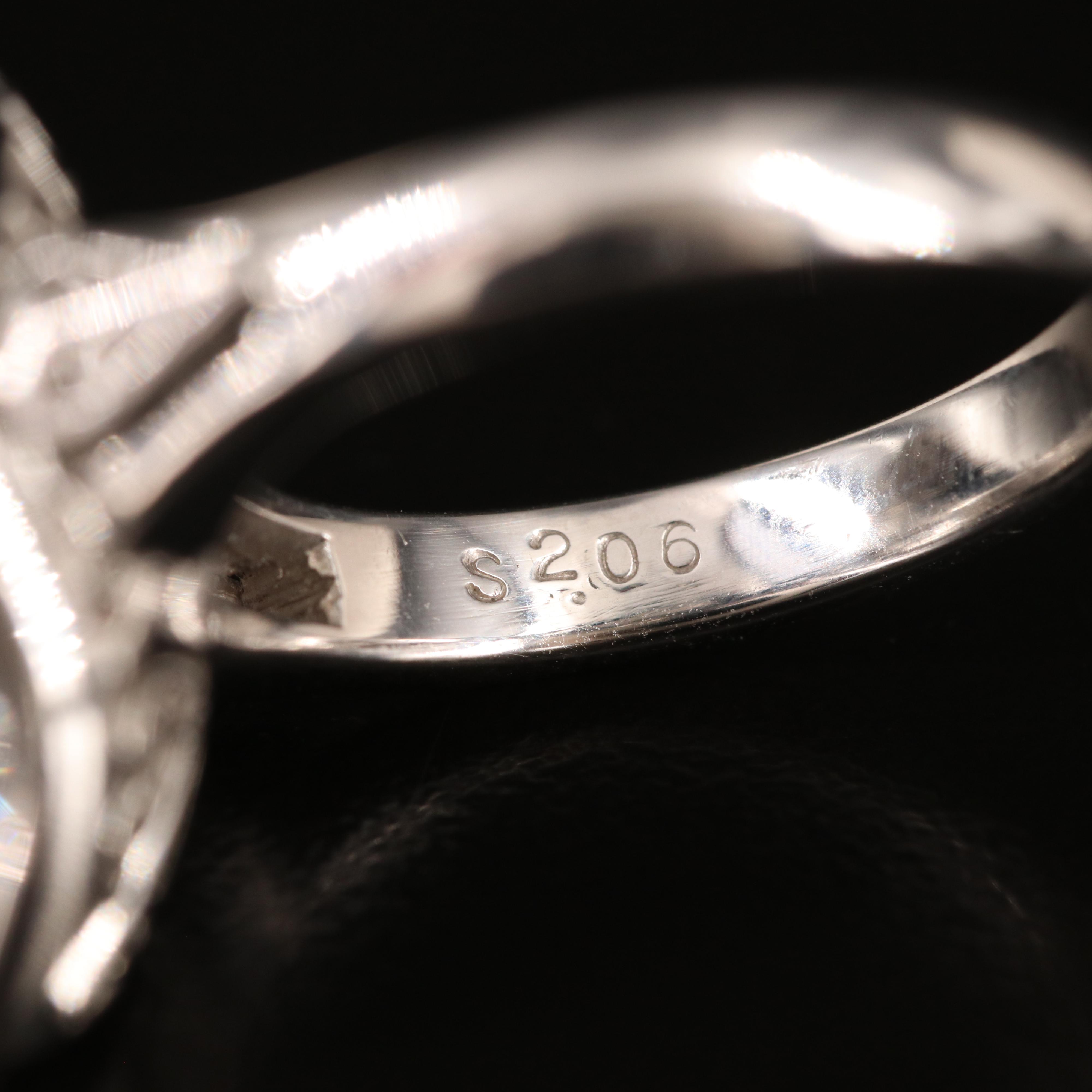 Platinum 2.06 CT Sapphire and 2.01 CTW Diamond Ballerina Ring with GIA Report