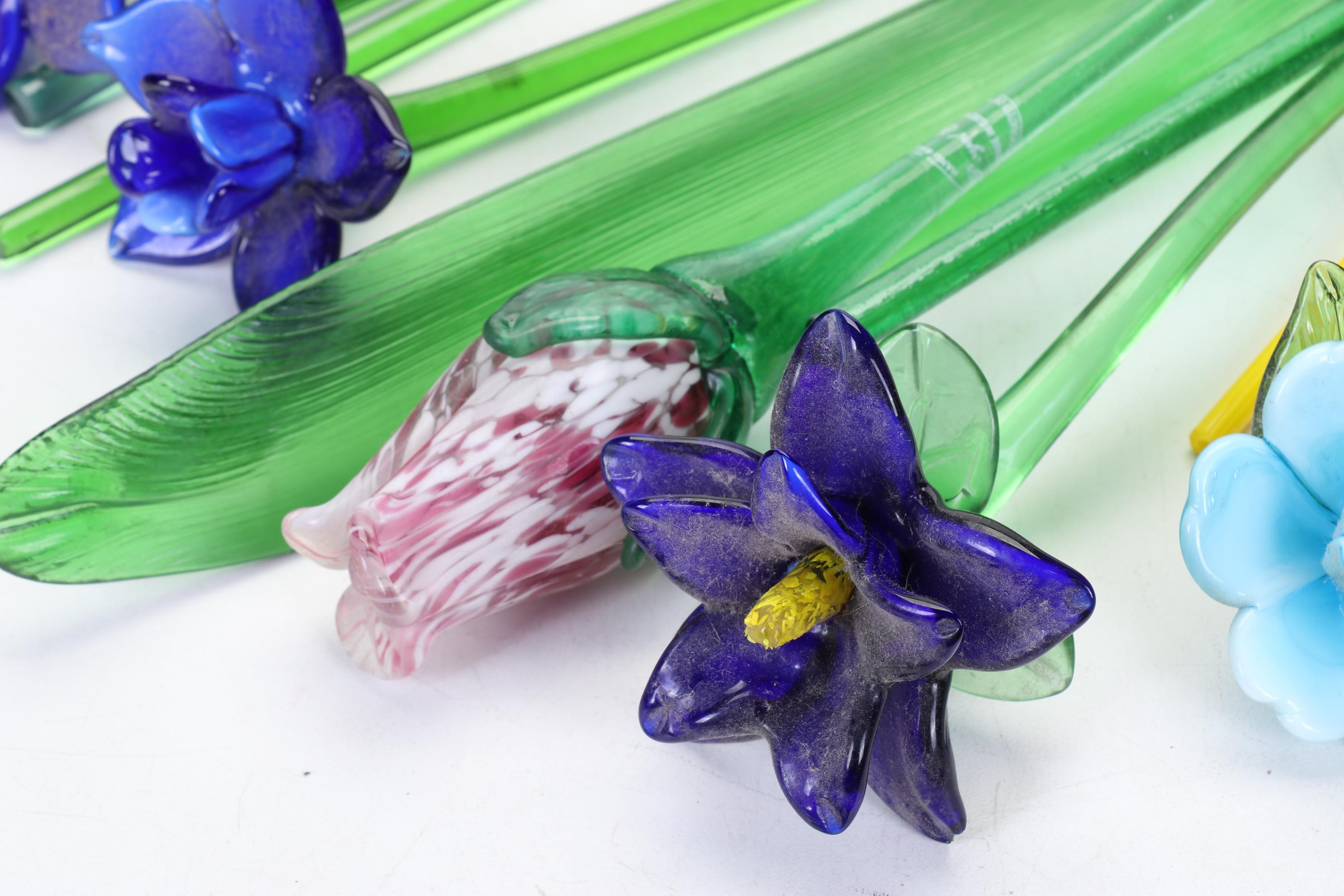 Laurel Burch Horse Figure with Print and Art Glass Floral Swizzle Sticks