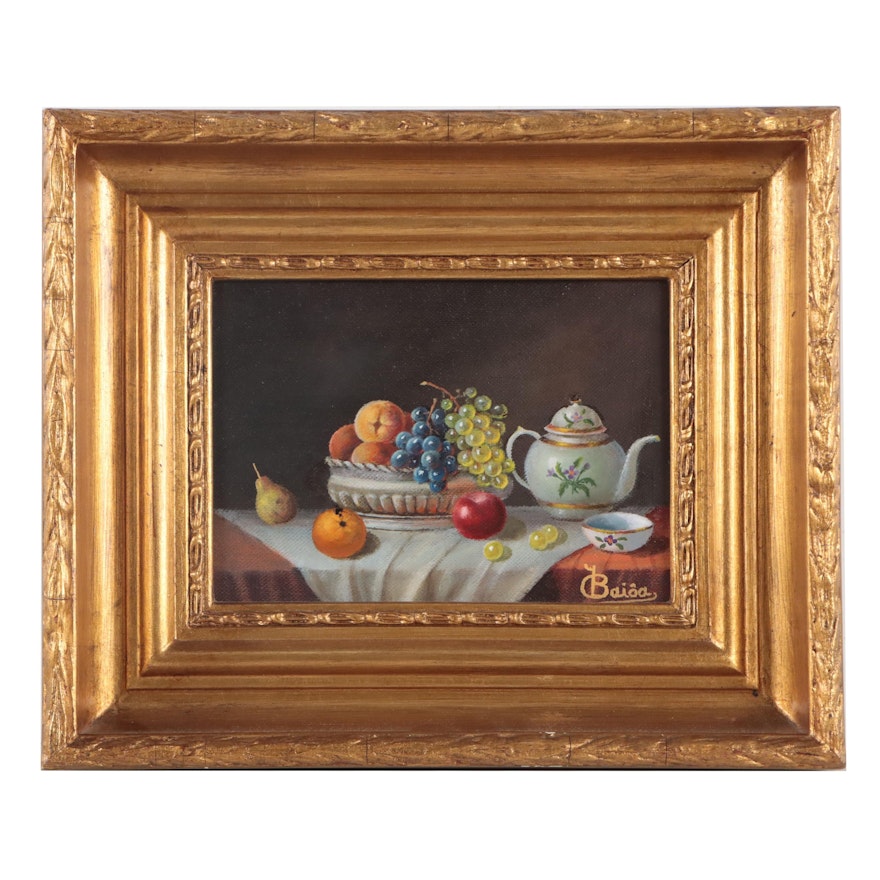 Y. Baiôa Still Life With Fruit Oil Painting