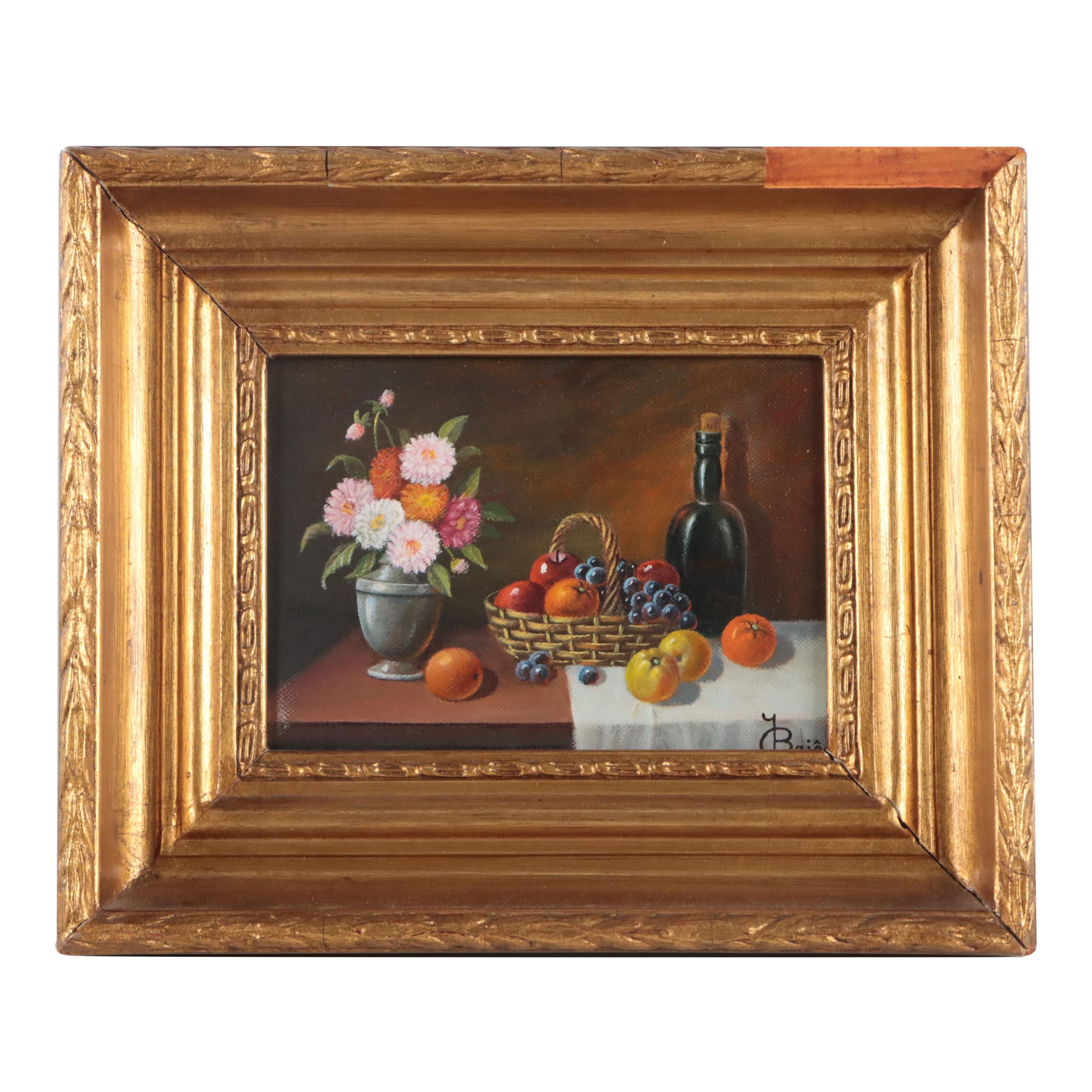 Y. Baiôa Still Life With Fruit Oil Painting
