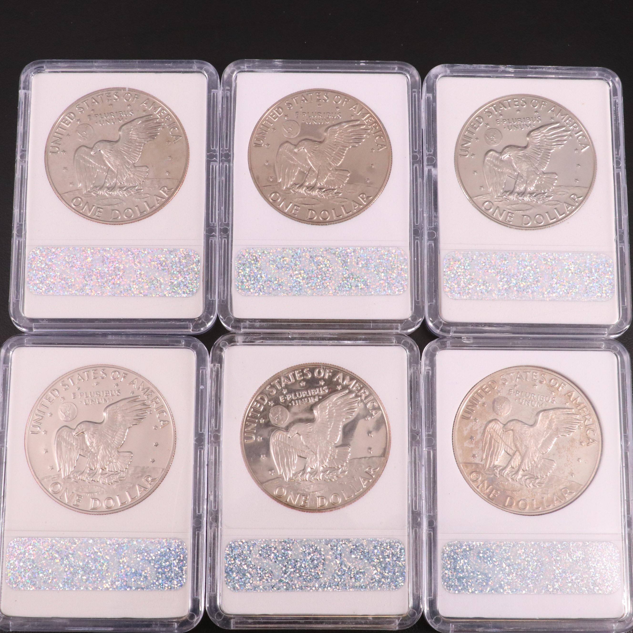 Fourteen Proof Eisenhower Dollars Including Two Silver