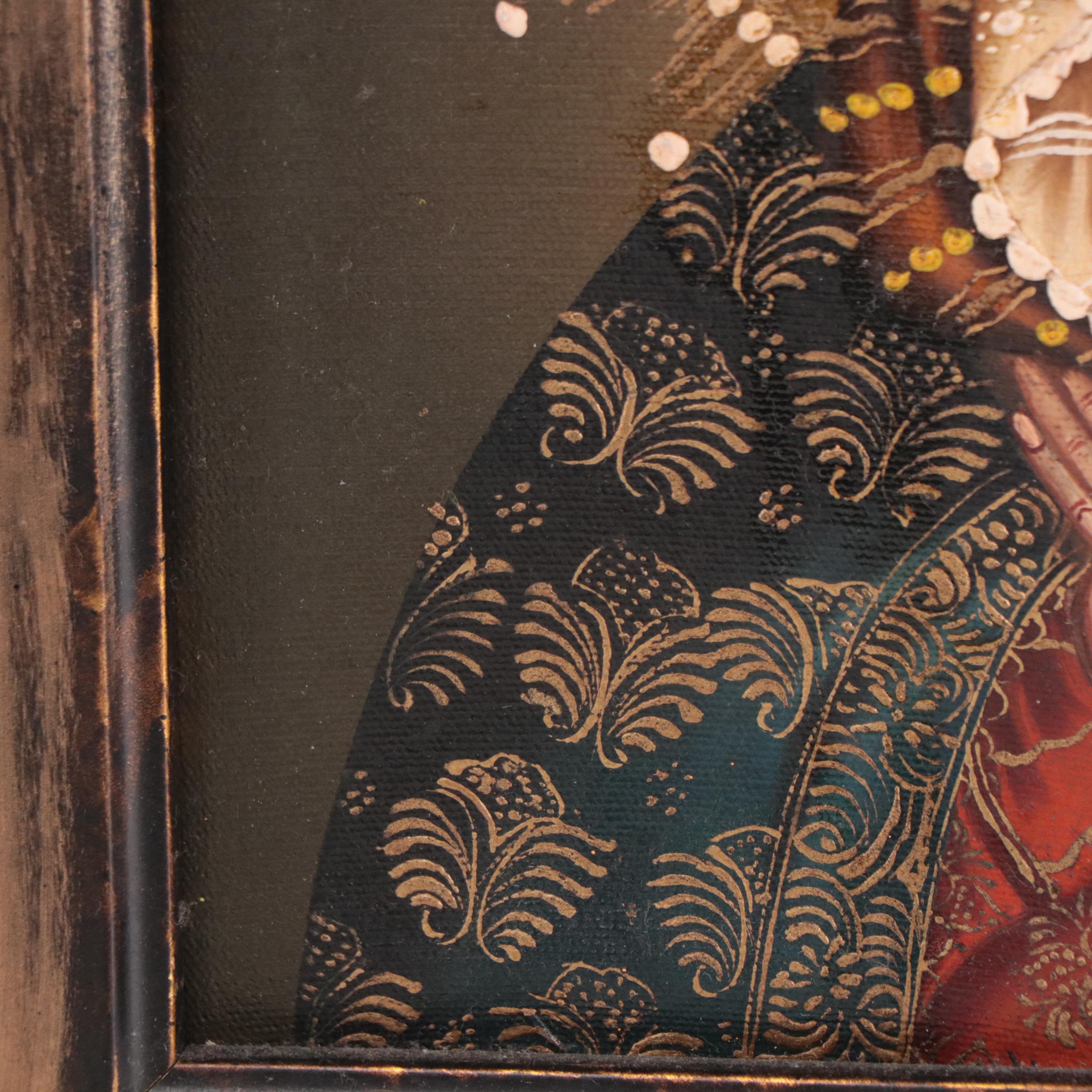 Ernesto Zuñiga Cuzco Style Painting "The Virgen," circa 1981