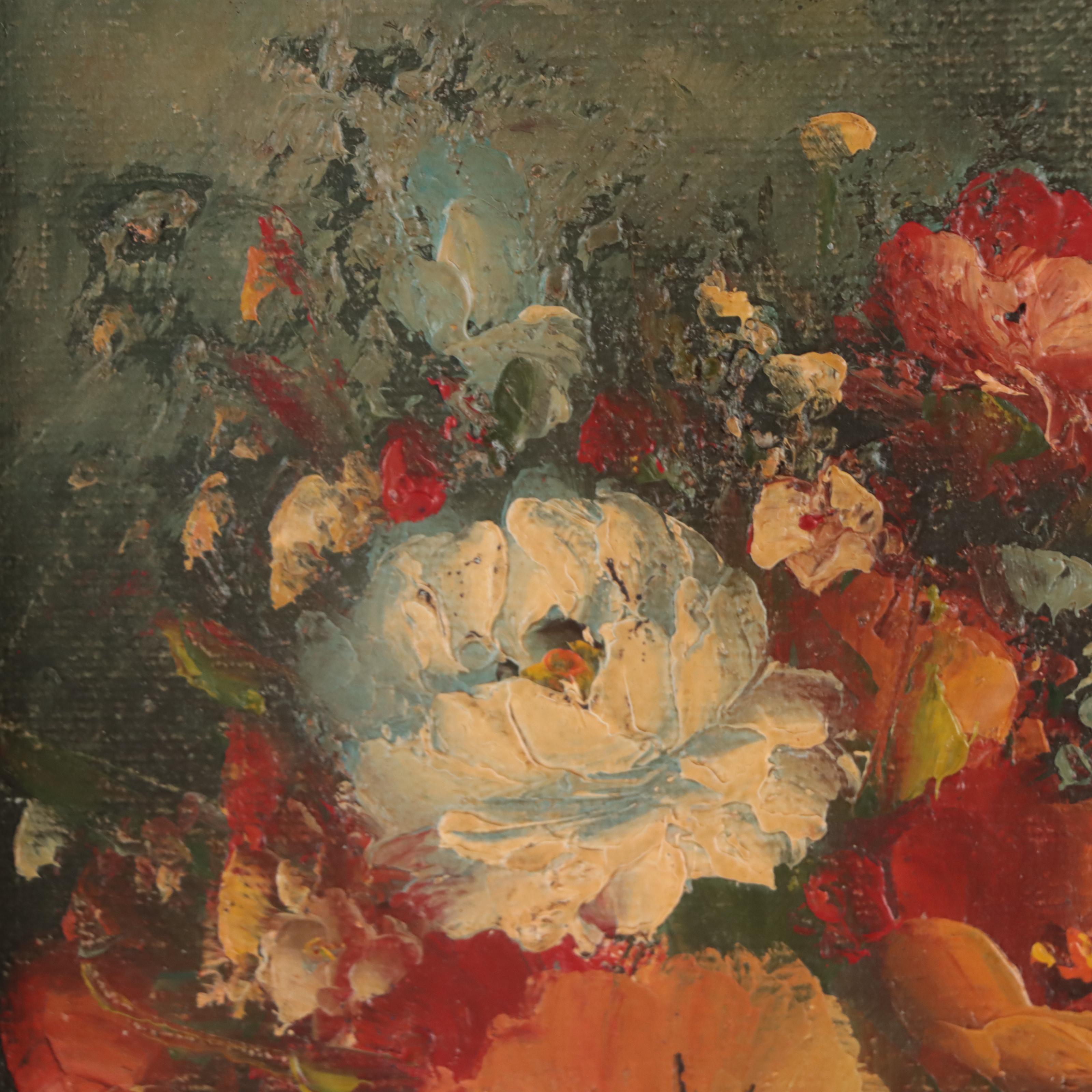 L. Kern Floral Still Life Oil Painting