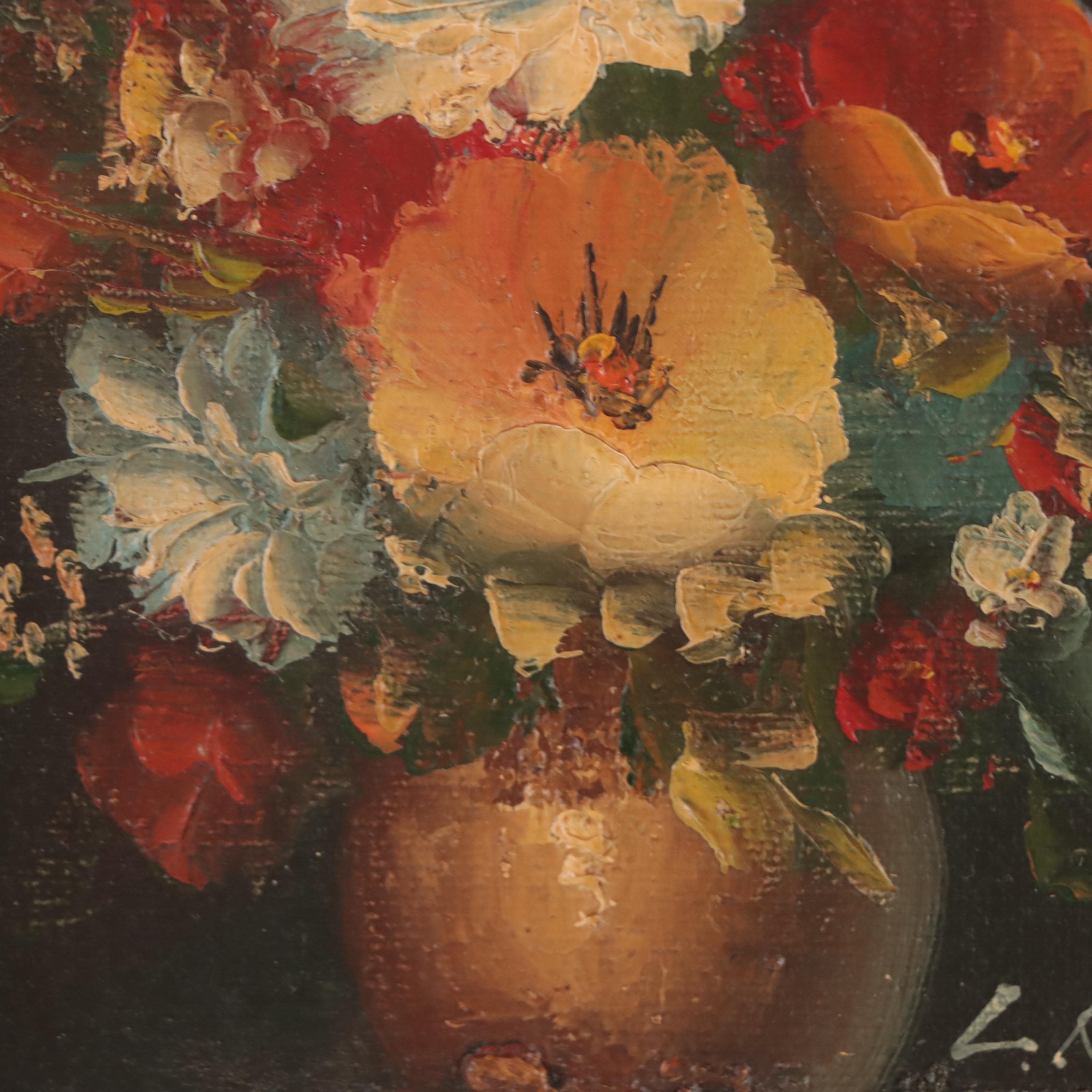 L. Kern Floral Still Life Oil Painting
