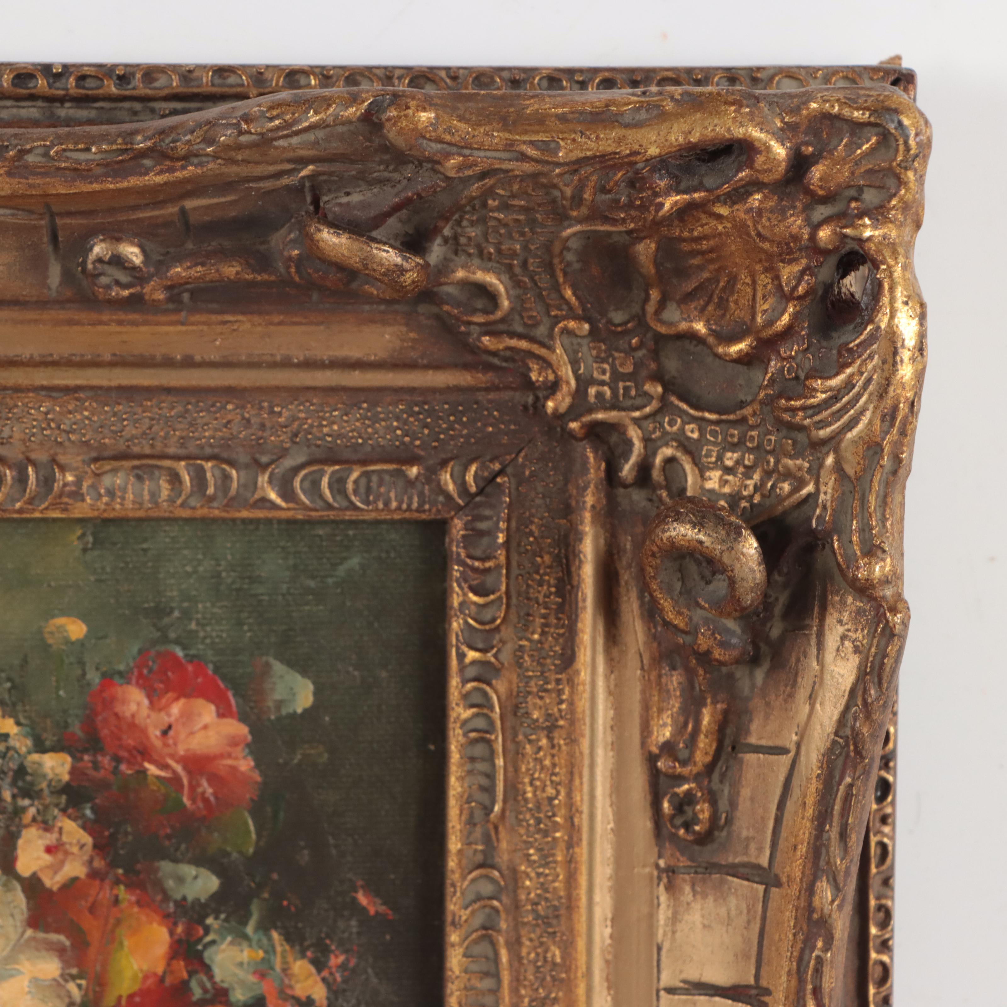 L. Kern Floral Still Life Oil Painting