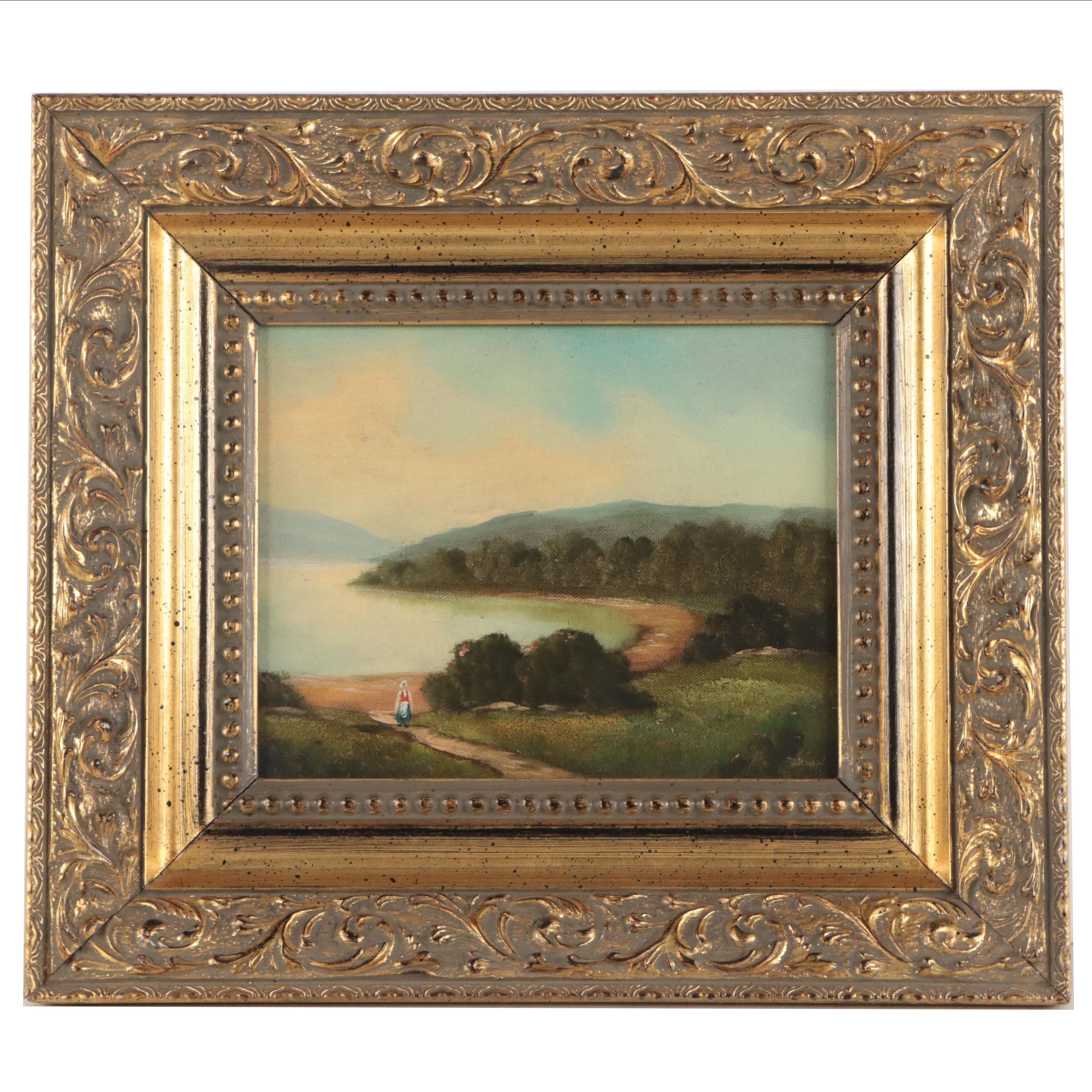 River Valley Landscape Oil Painting