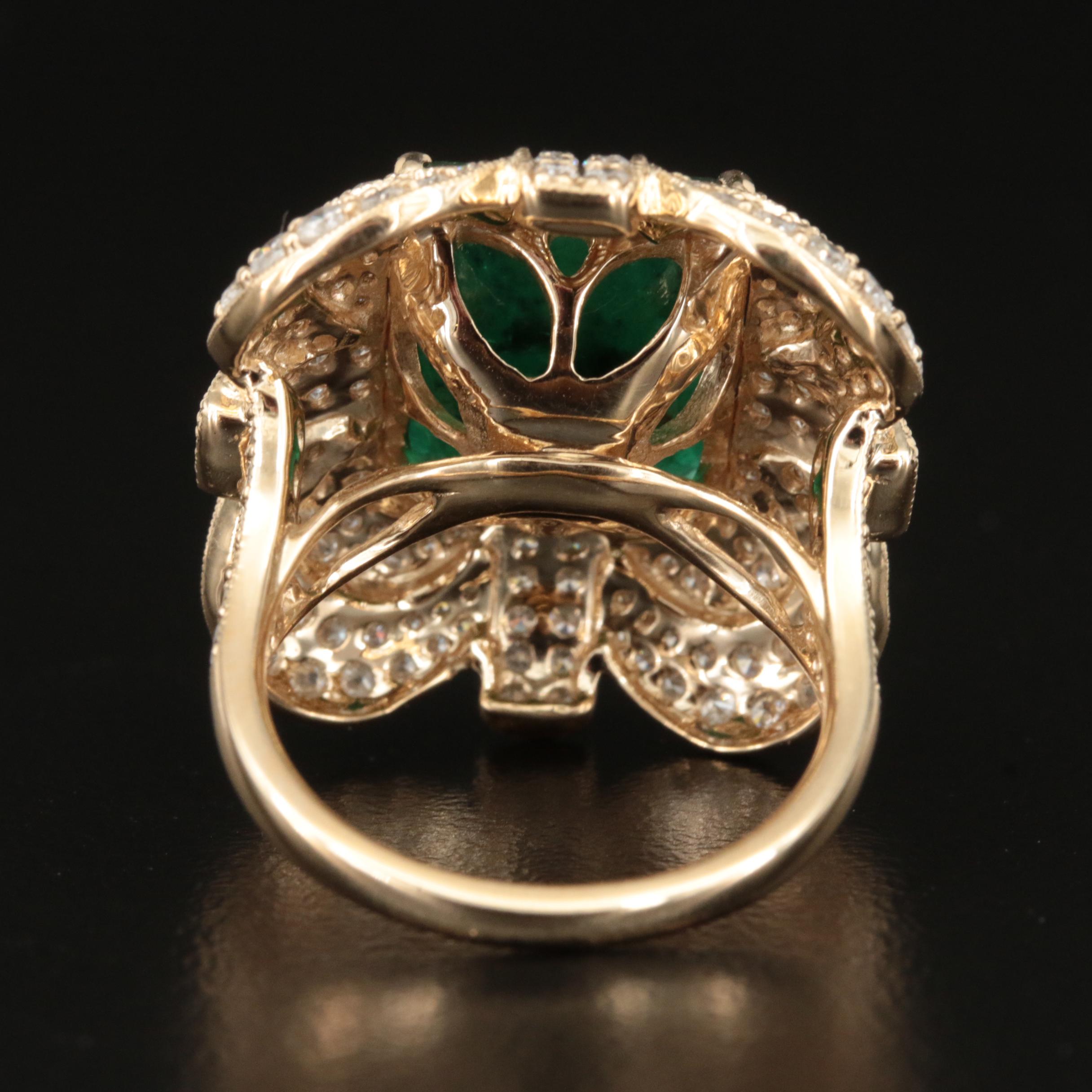 14K 6.04 CT Emerald and 2.26 CTW Diamond Ring