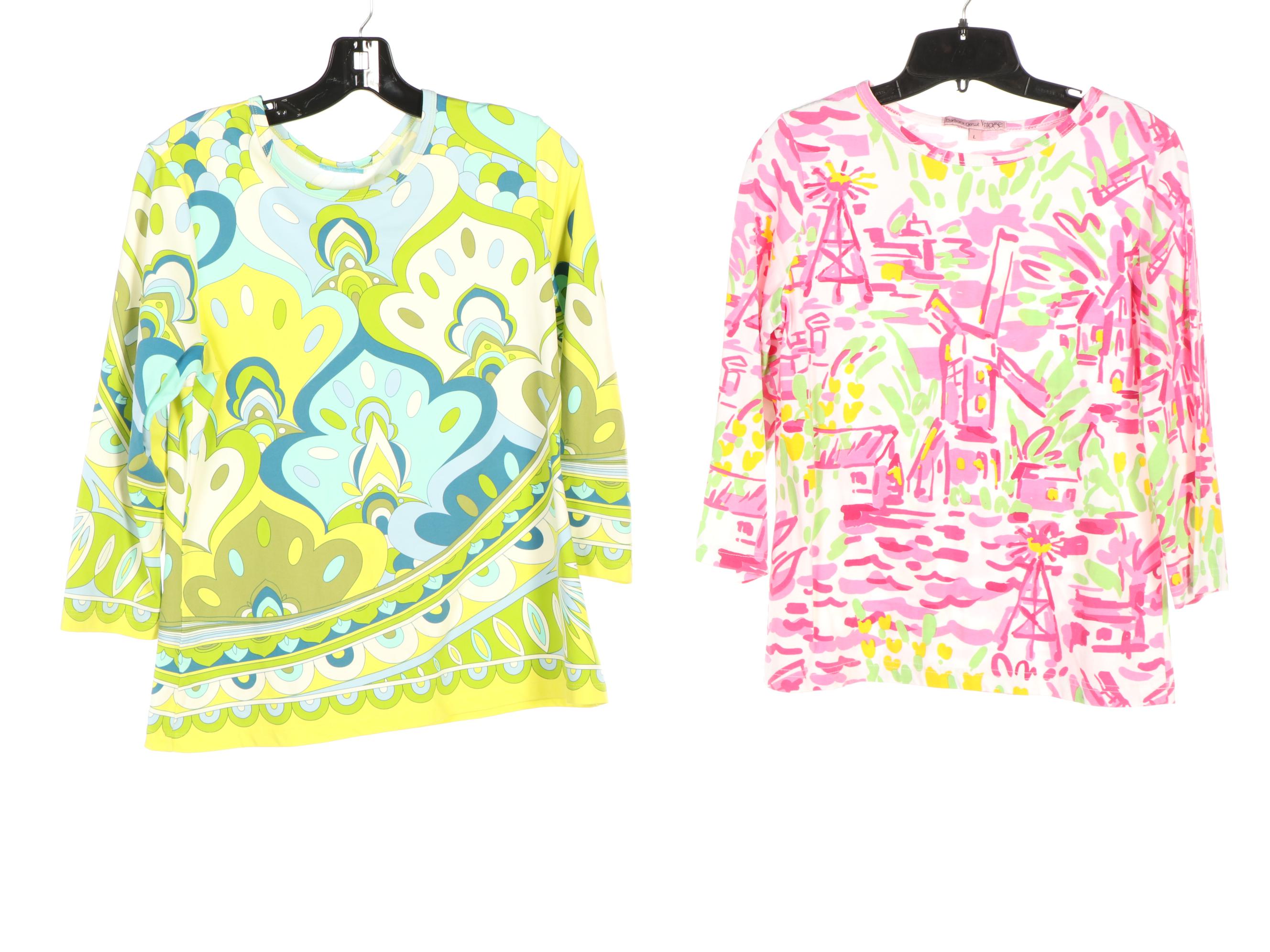 J. McLaughlin and Barbara Gerwit Patterned and Striped Knit Tops