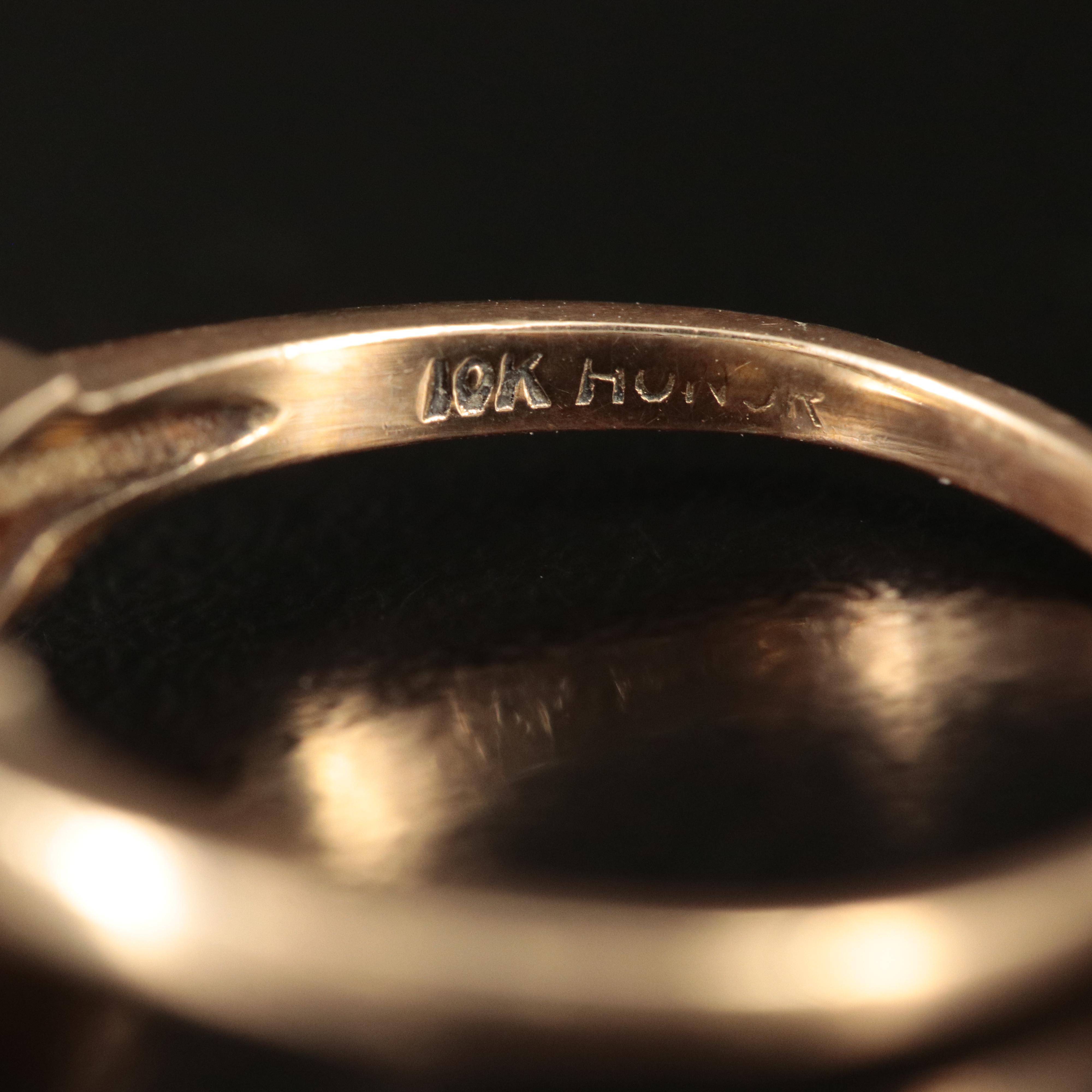 Vintage 10K Rose Gold Pearl Ring