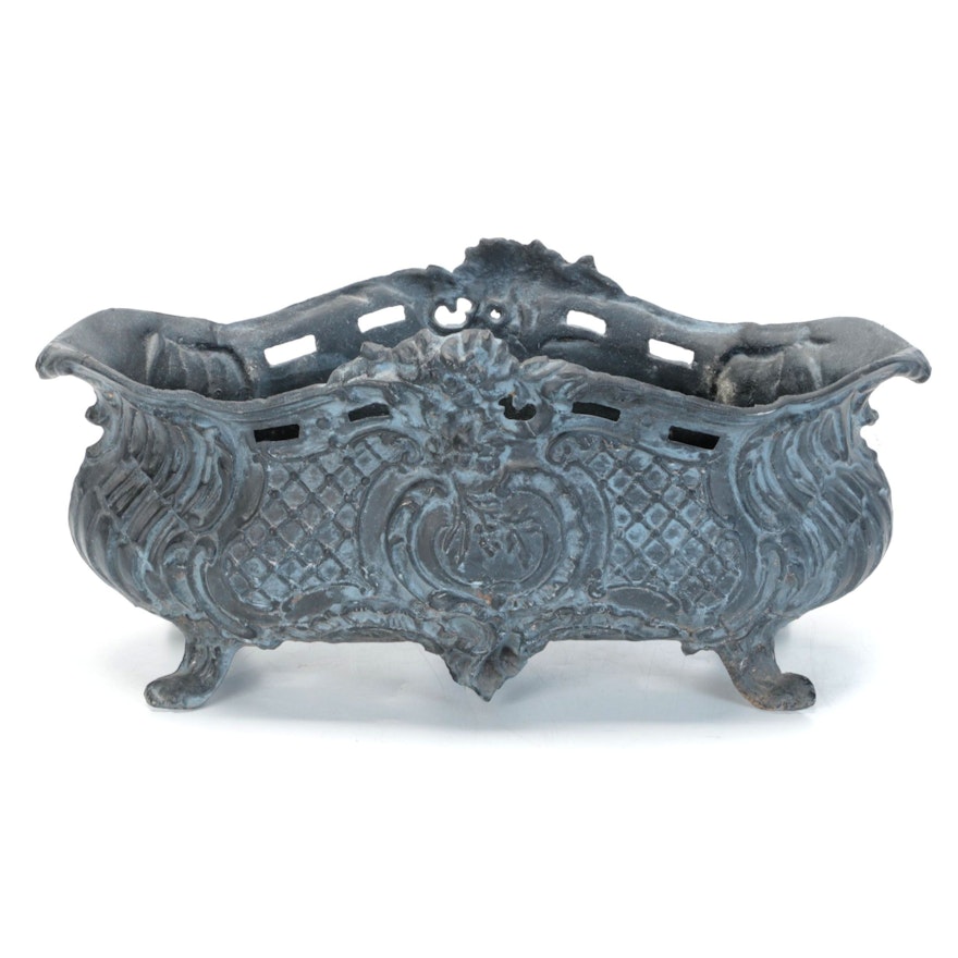 Neoclassical Style Cast Metal Low Planter