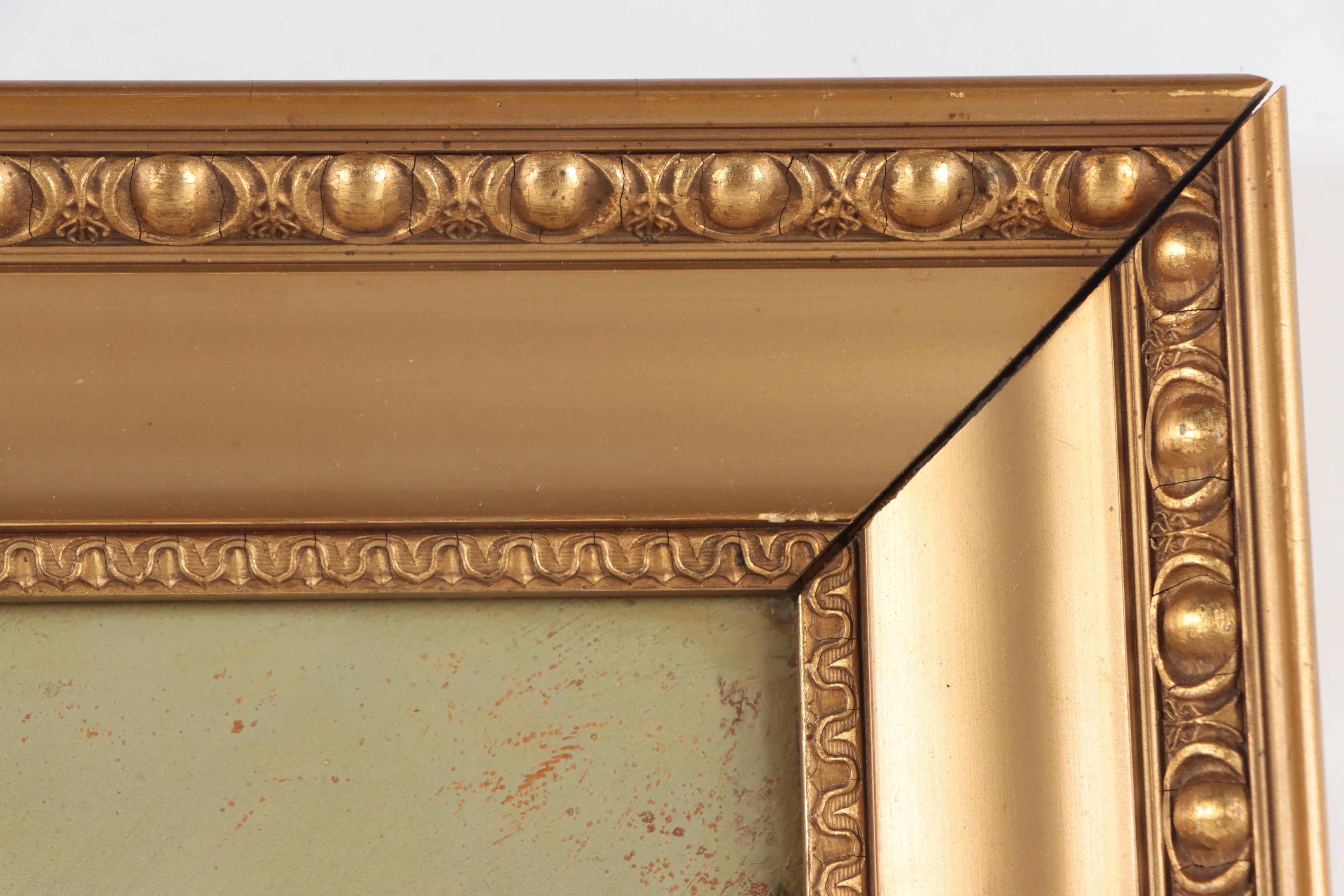 Oil Painting of Sheep in Winter Landscape