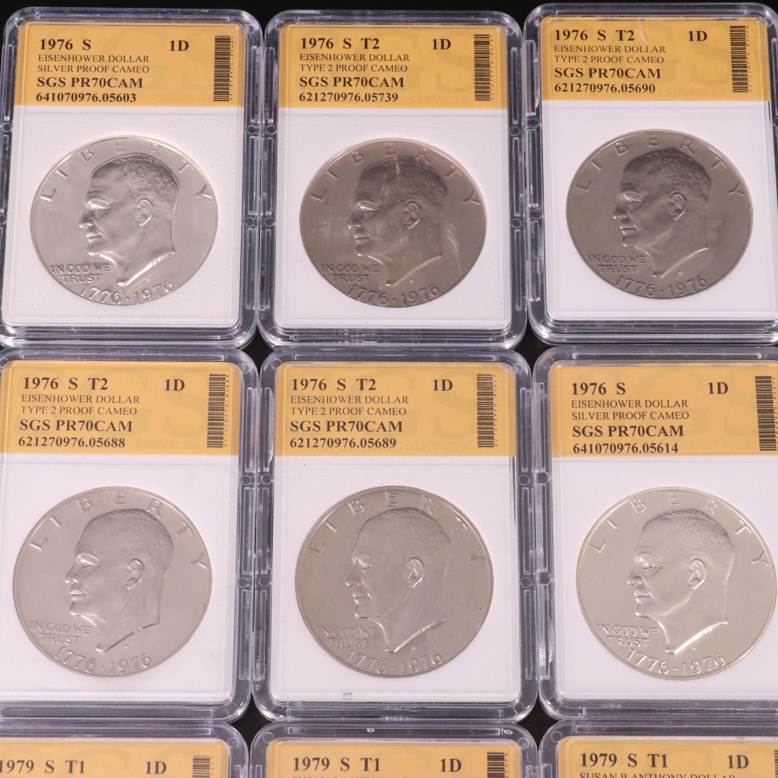 Proof Eisenhower and Susan B. Anthony Dollars Including Silver