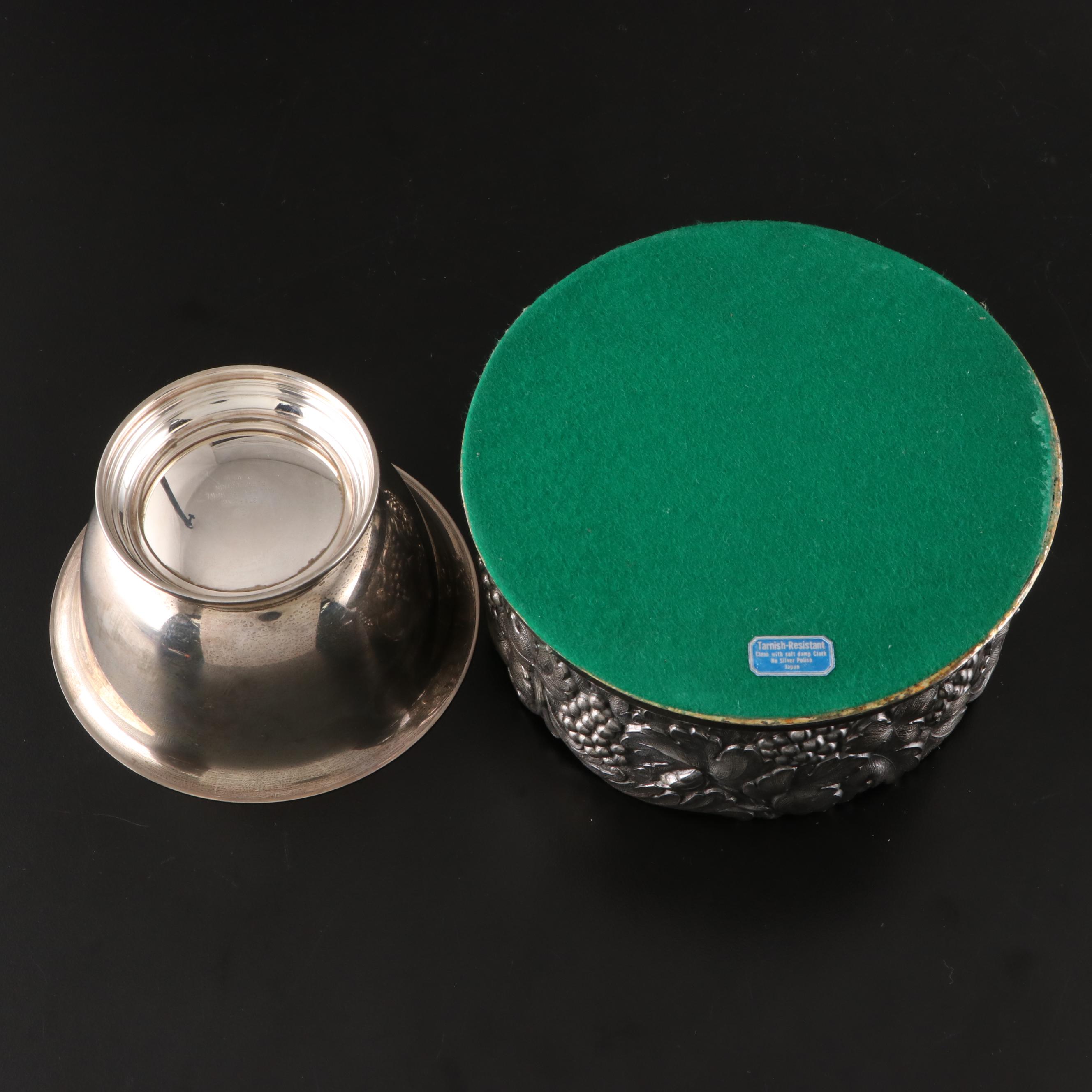 Web Sterling Silver Reproduction Paul Revere Bowl with Silver Plate Barware