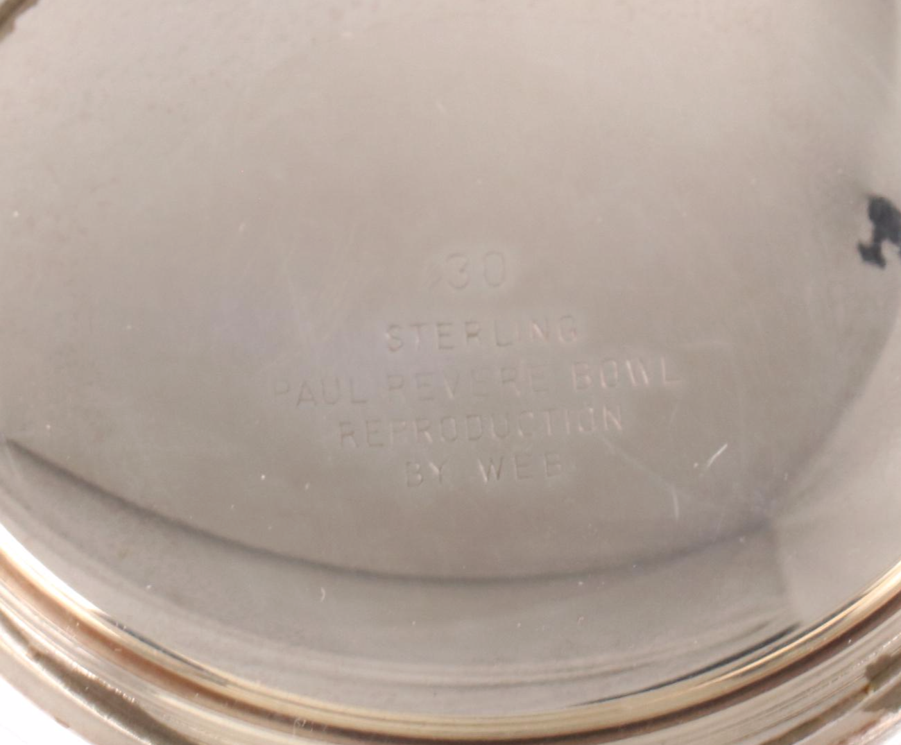 Web Sterling Silver Reproduction Paul Revere Bowl with Silver Plate Barware