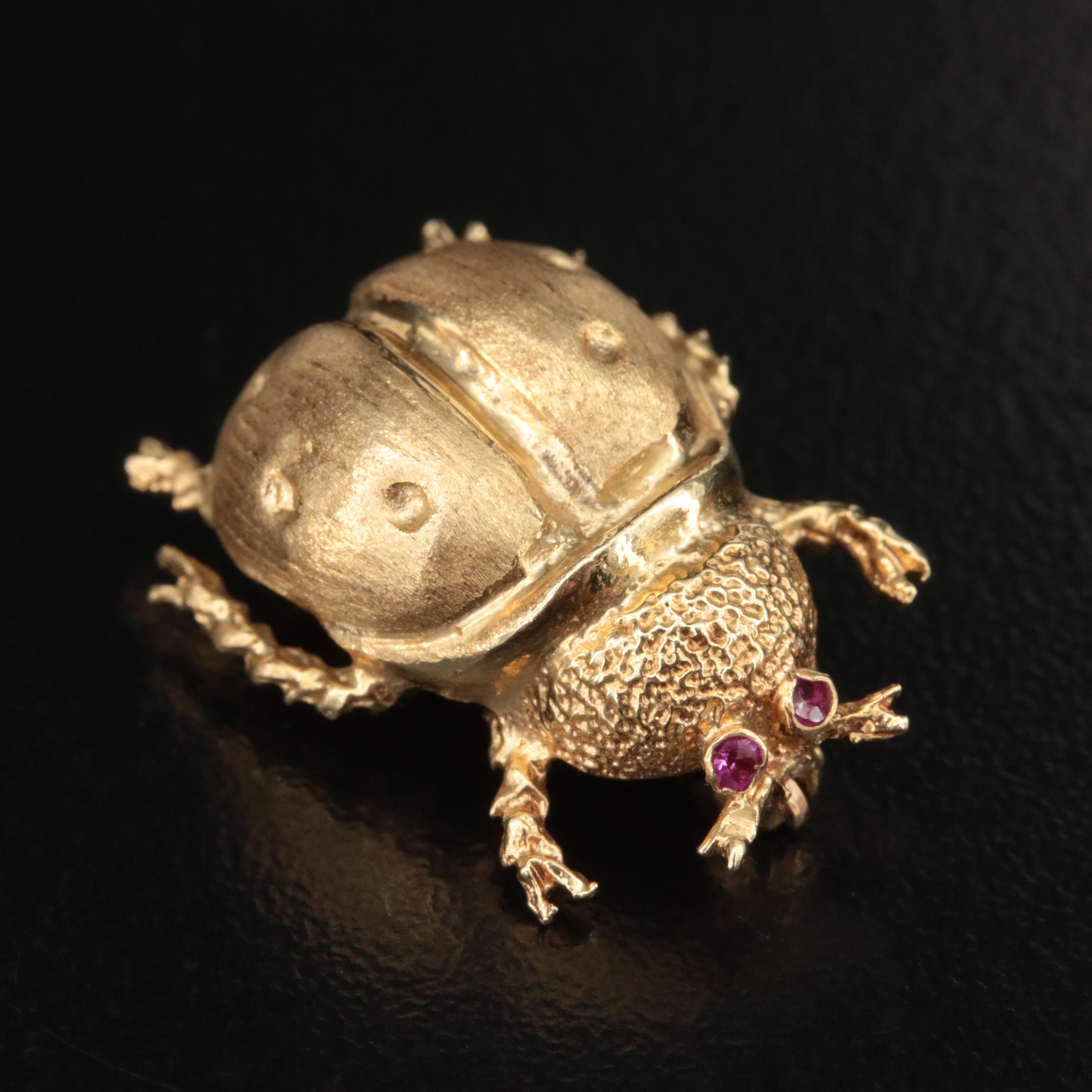 Vintage 14K Ladybug Brooch