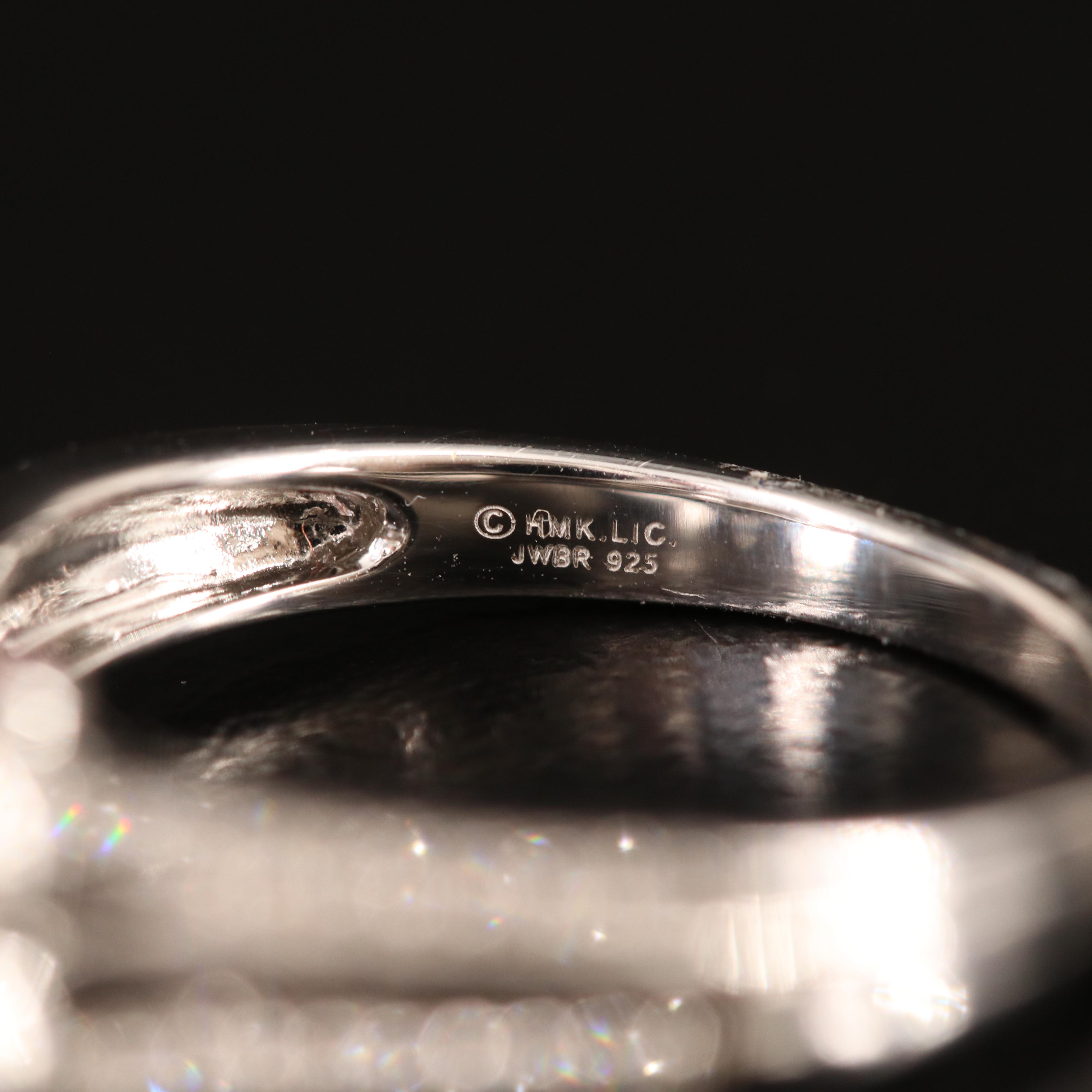 Sterling Diamond Ring with Amethyst Accents