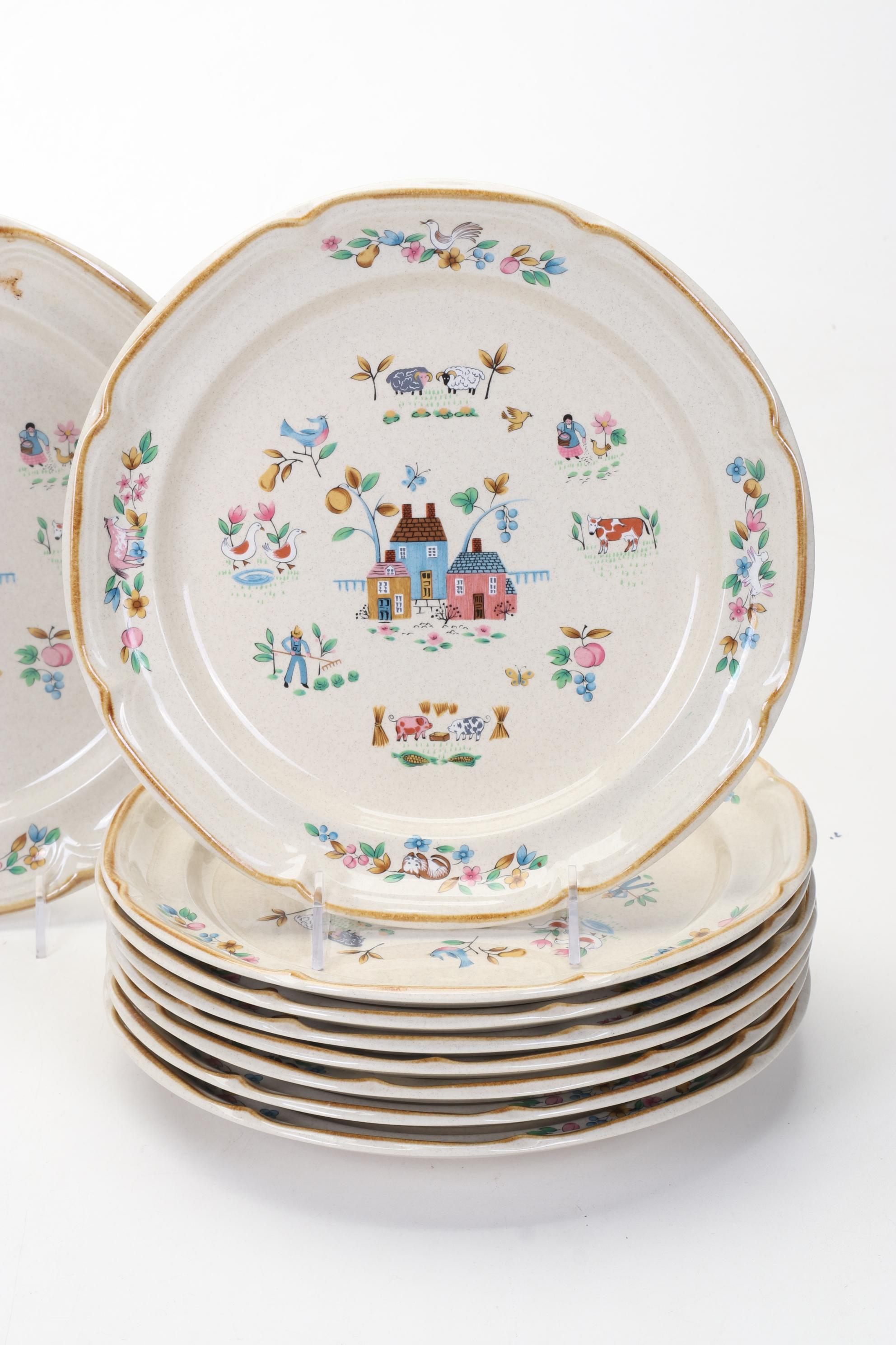 International Tableworks "Heartland" Stoneware Dinnerwear, Late 20th Century