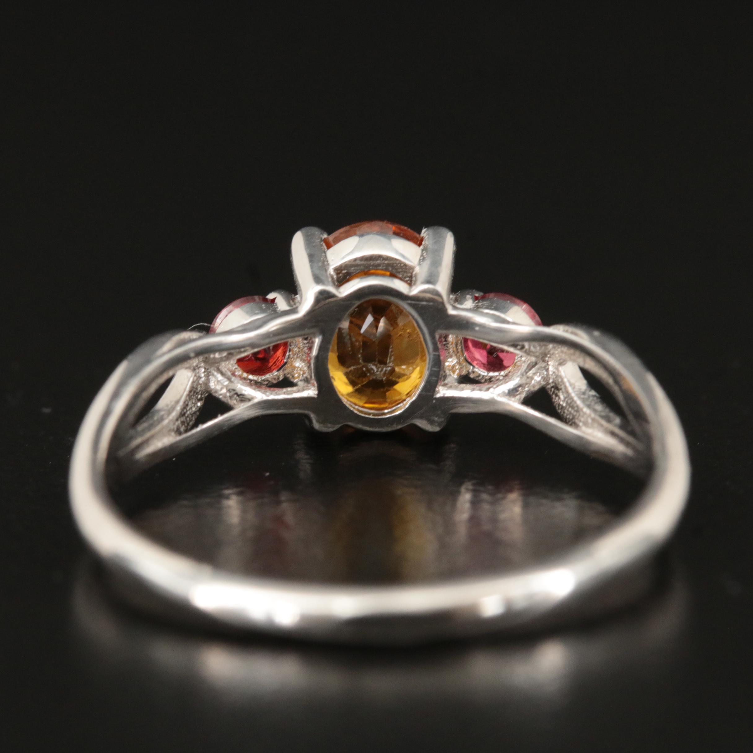 14K Yellow Sapphire and Sapphire Ring with Open Shoulders
