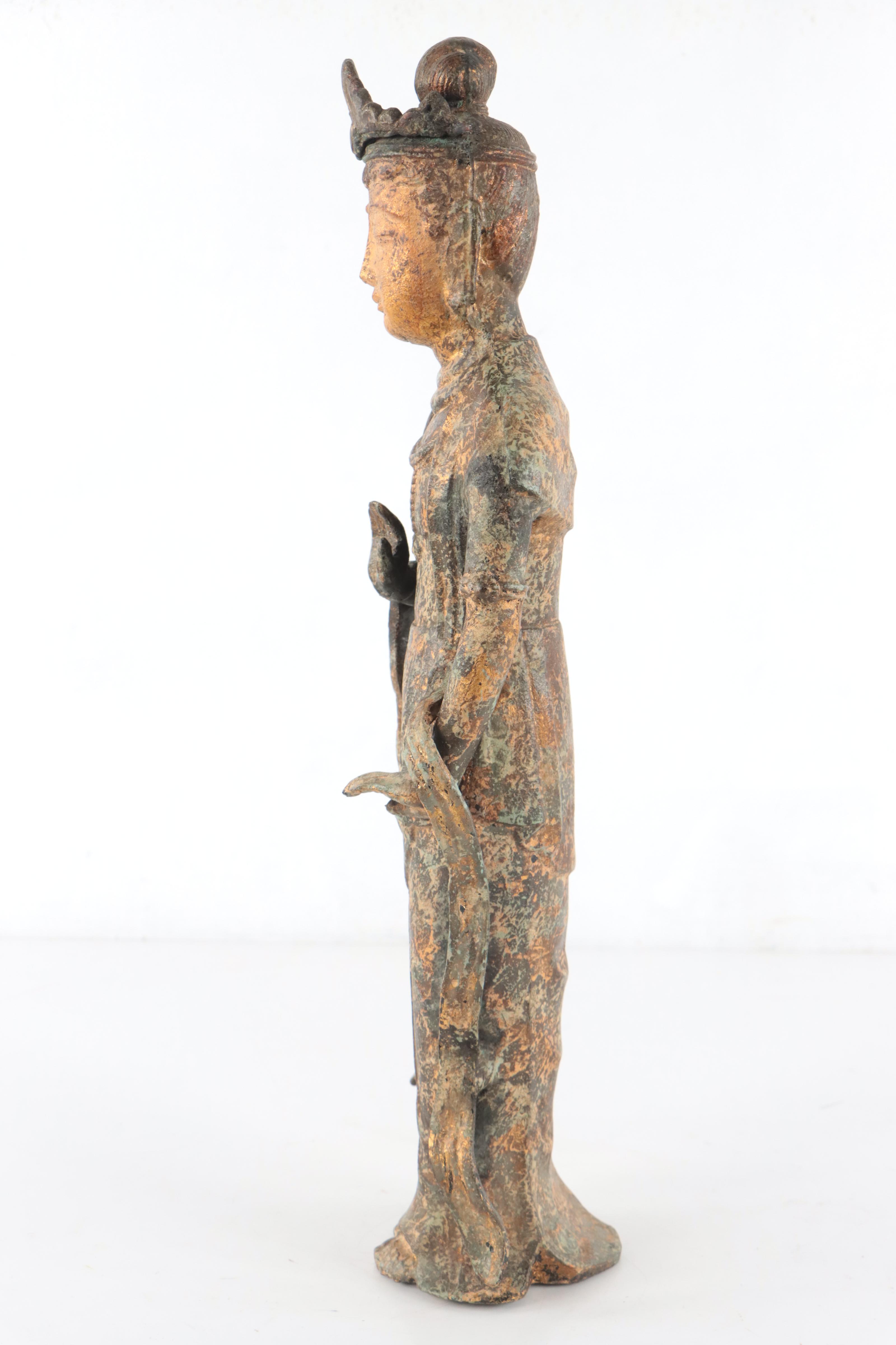 Lord & Taylor Metal Sculpture of Chinese Goddess Guanyin