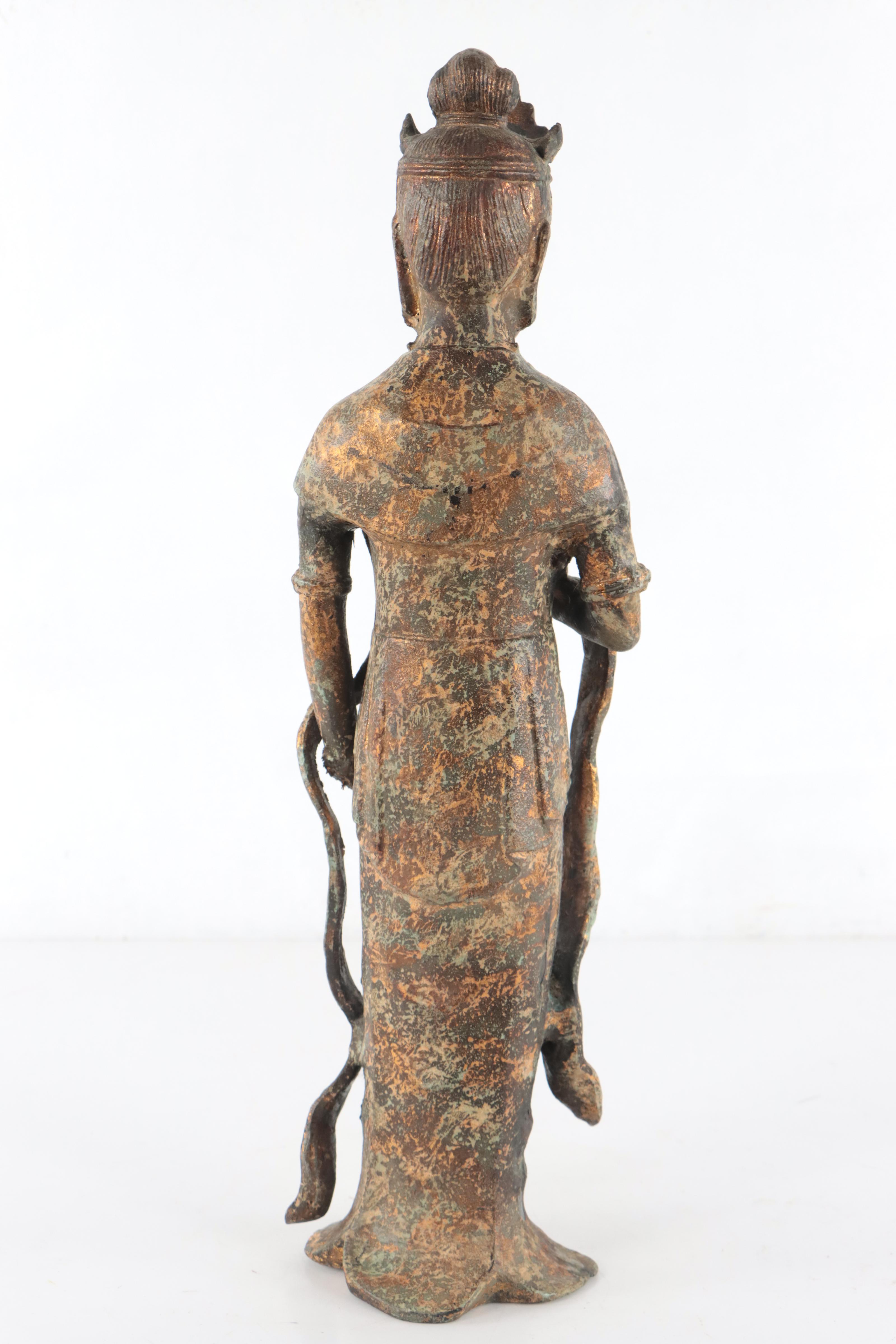 Lord & Taylor Metal Sculpture of Chinese Goddess Guanyin