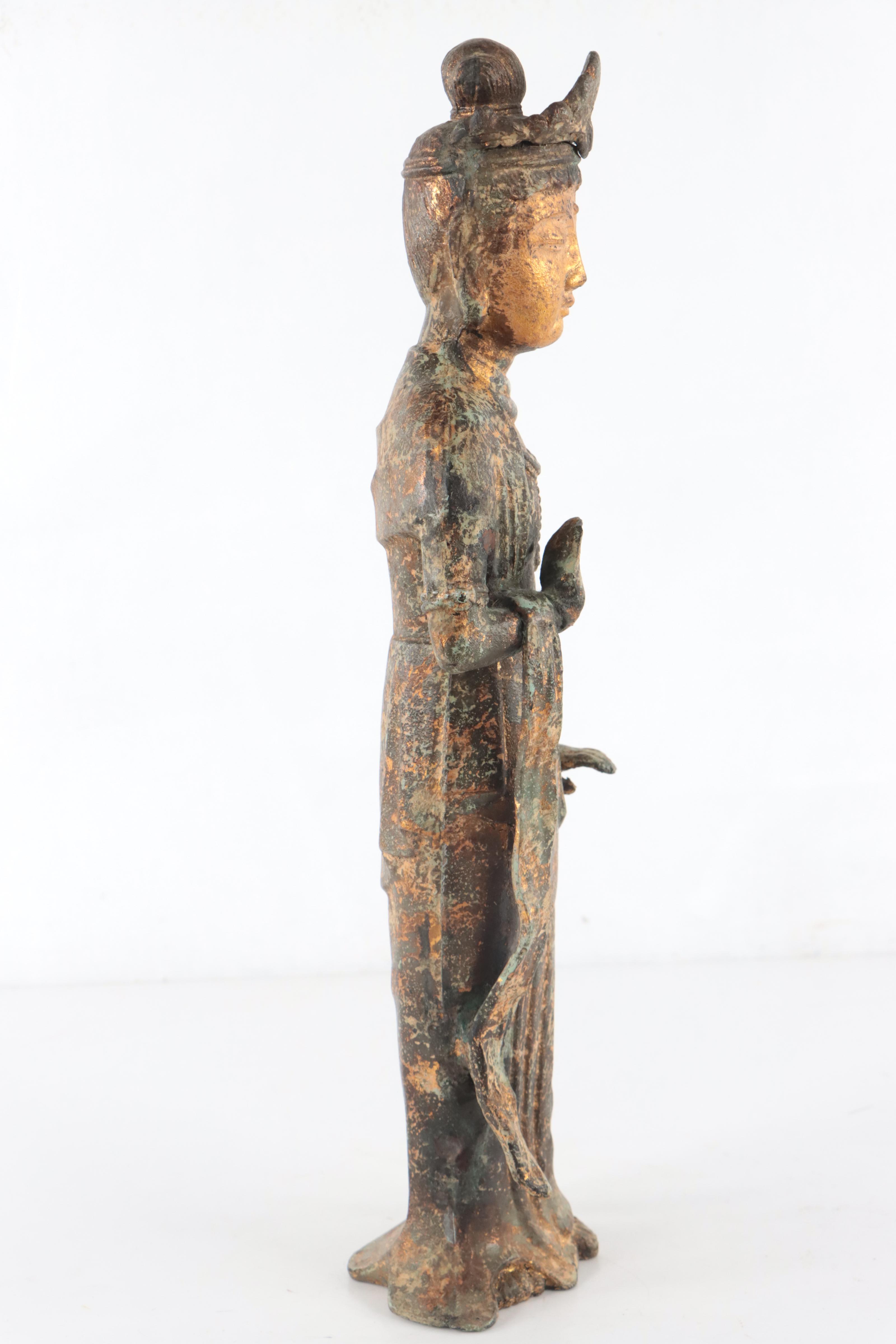 Lord & Taylor Metal Sculpture of Chinese Goddess Guanyin