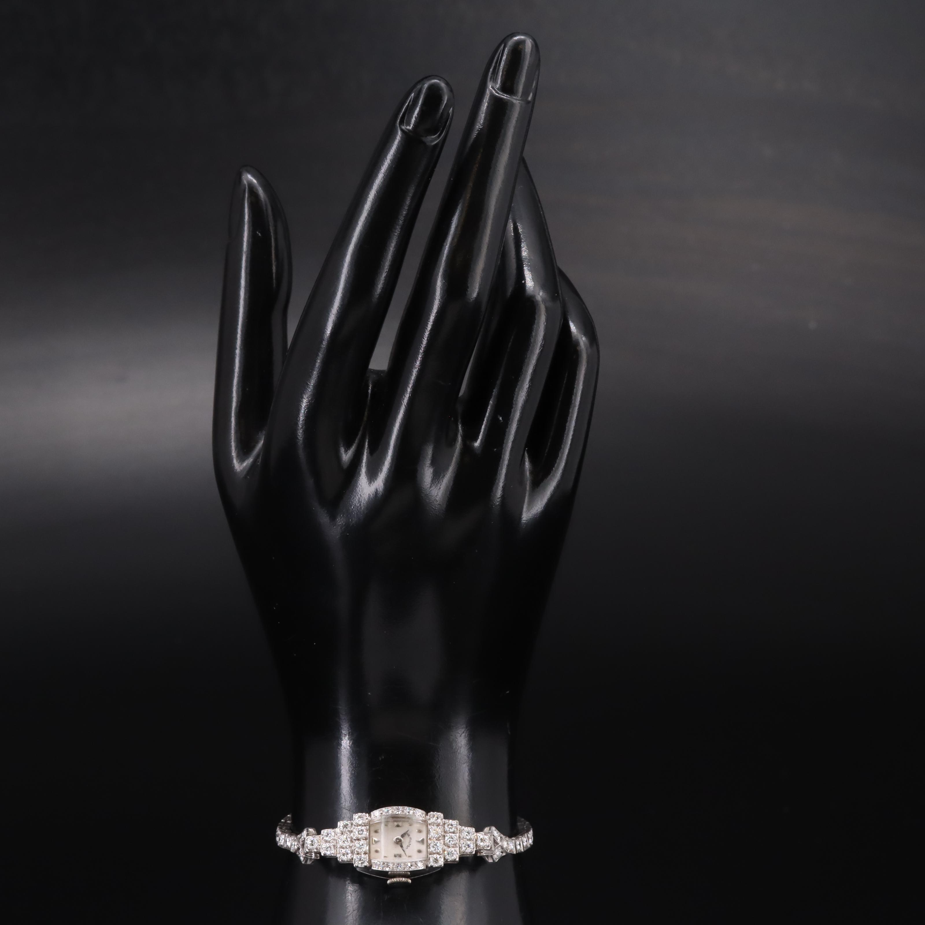 Hamilton Platinum 2.57 CTW Diamond Watch