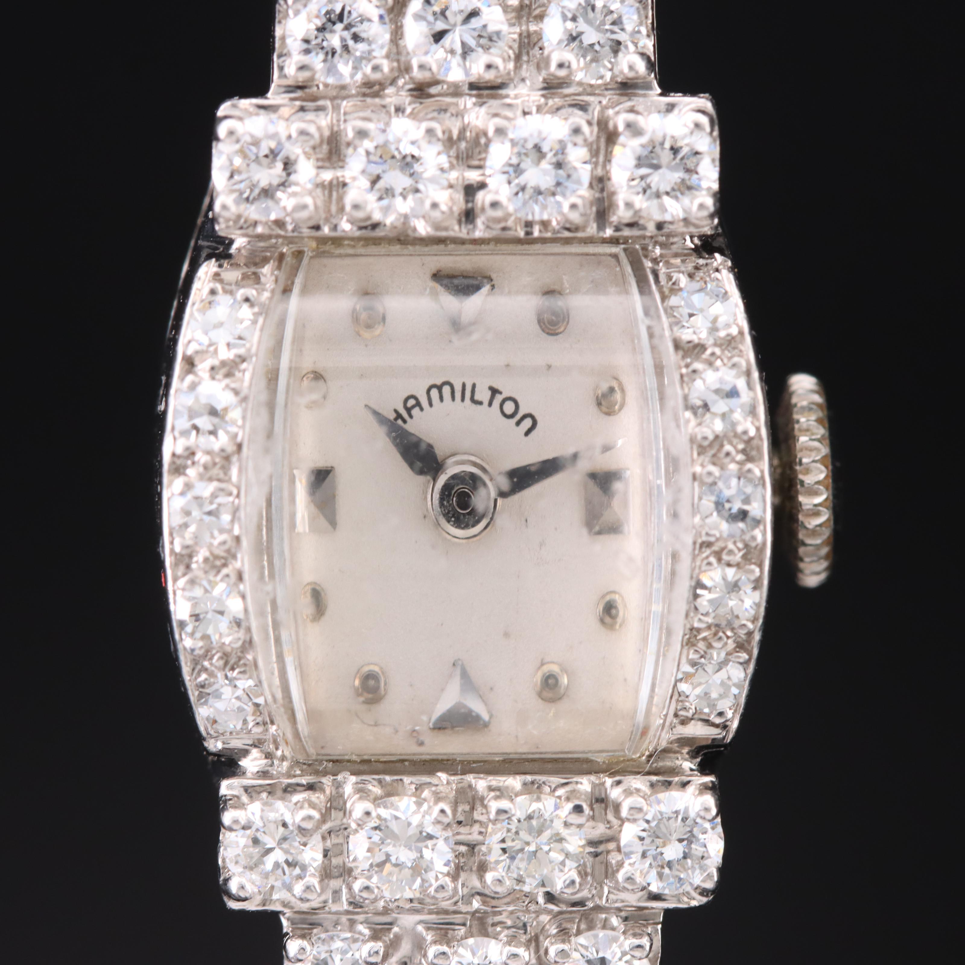 Hamilton Platinum 2.57 CTW Diamond Watch