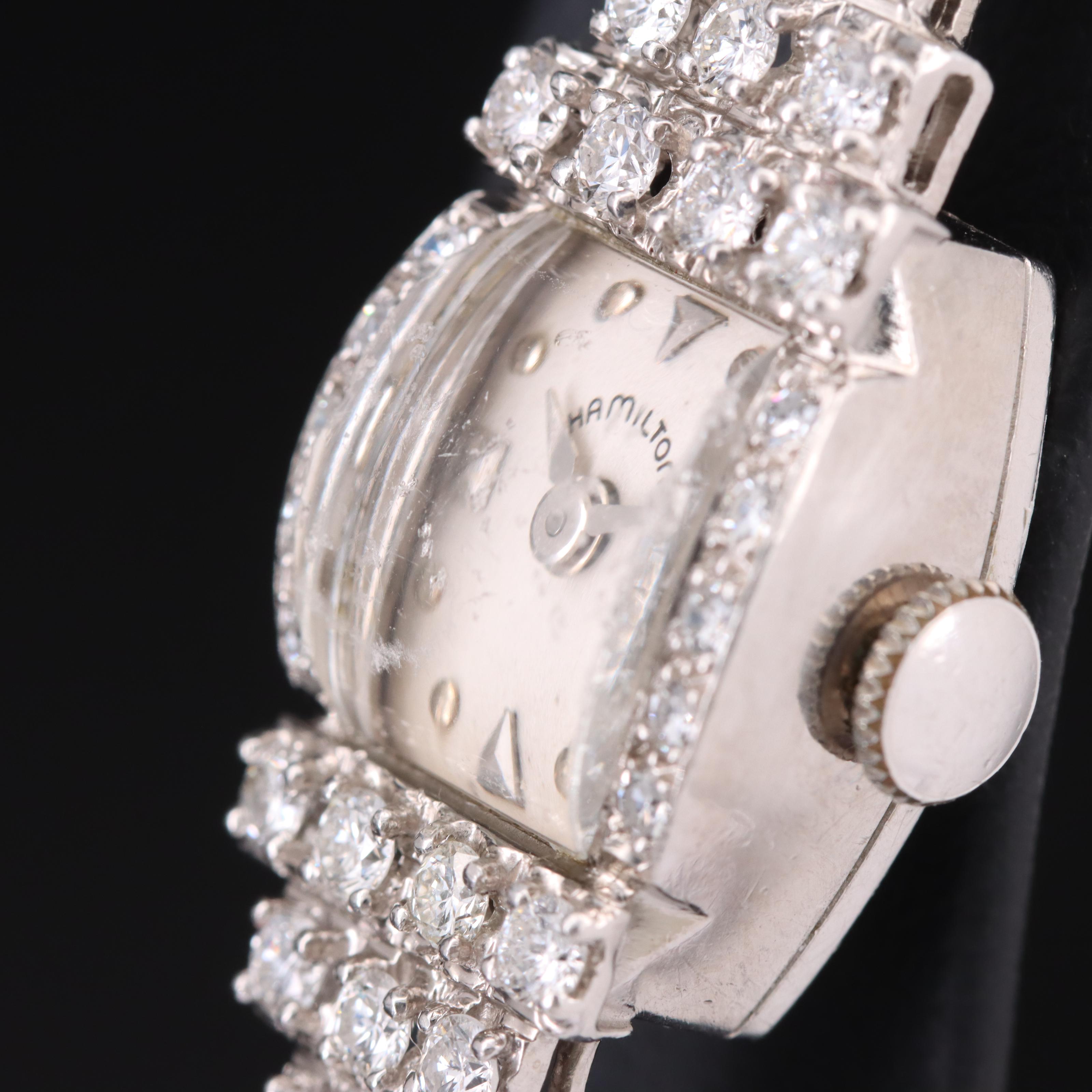 Hamilton Platinum 2.57 CTW Diamond Watch