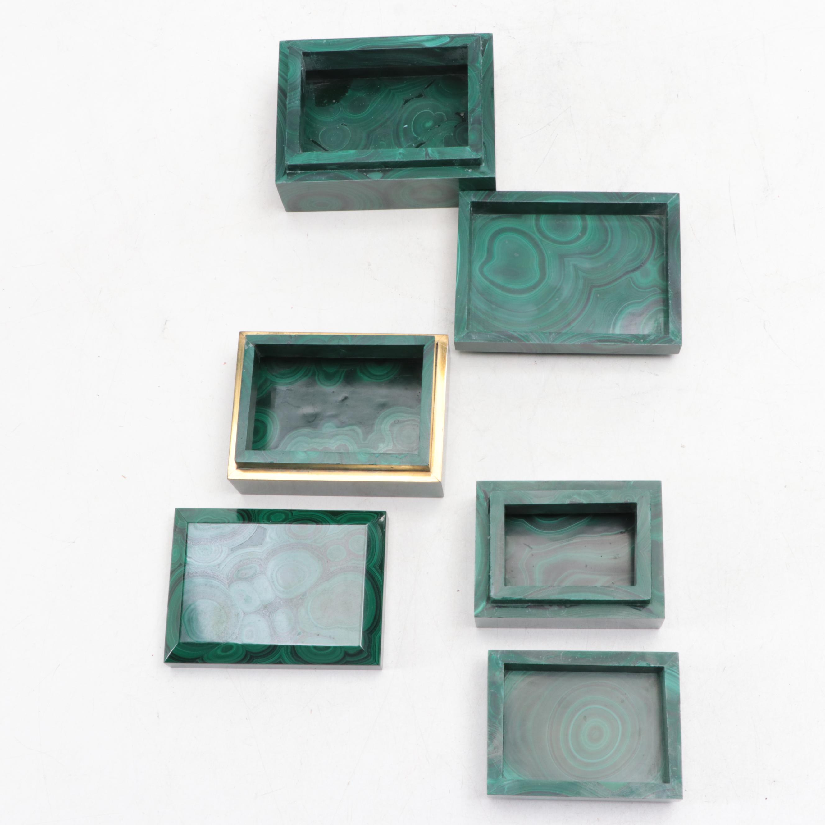 Handcrafted Malachite Trinket Boxes