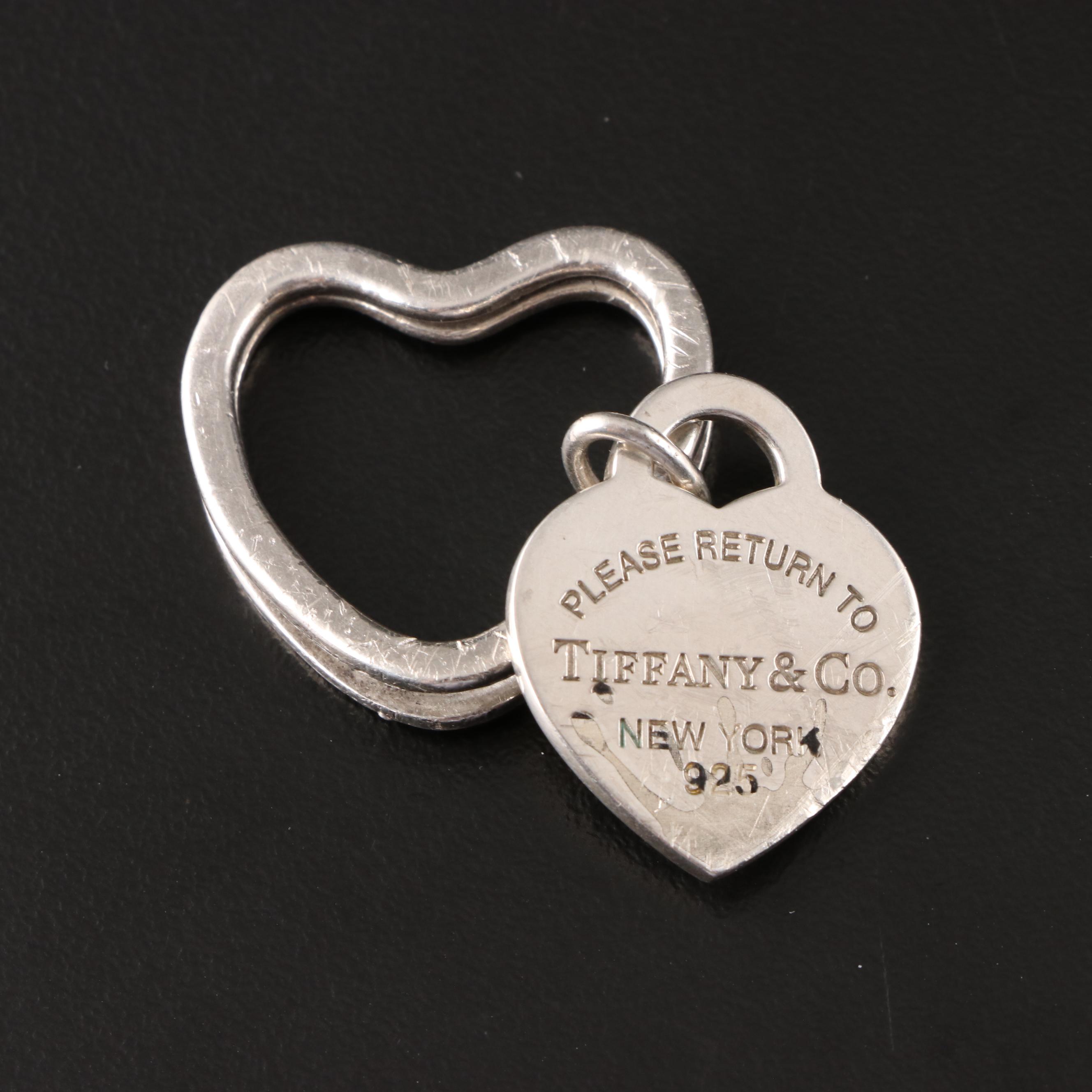 Tiffany & Co. Sterling Silver "Return to Tiffany" Open Heart Key Ring with Tag