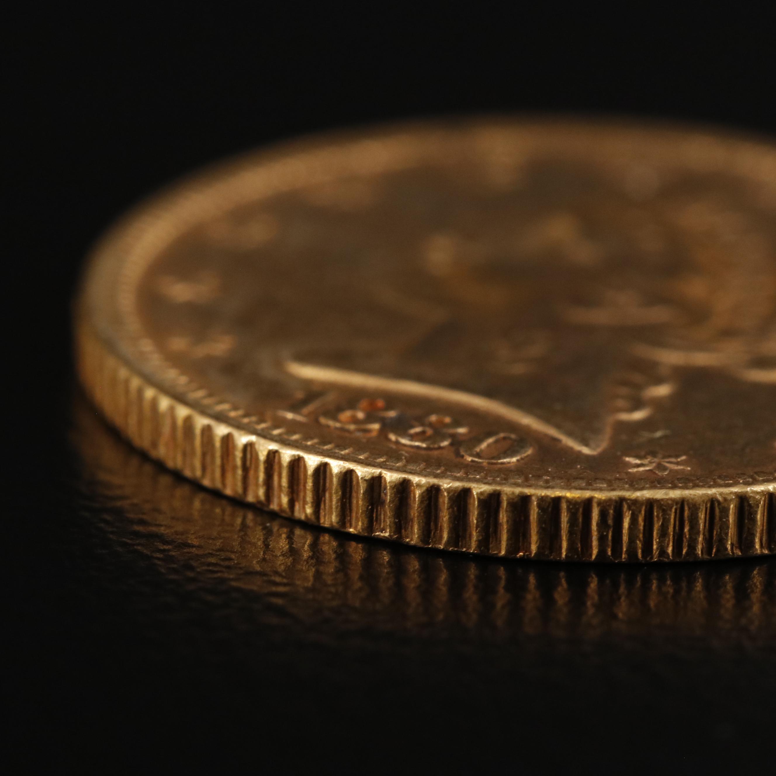 1880 Liberty Head $5 Half Eagle Gold Coin