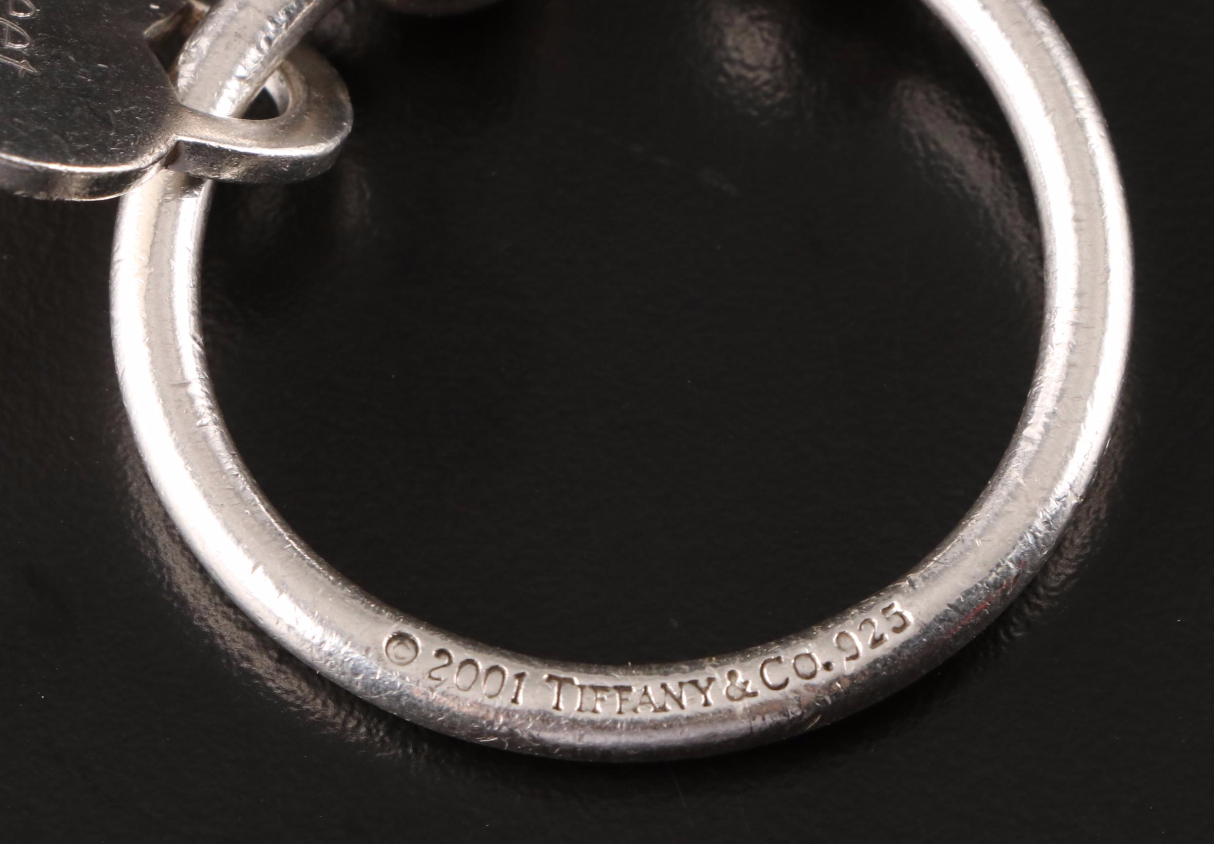 Tiffany & Co. Sterling Silver "Return to Tiffany" Heart Tag Screwball Key Ring