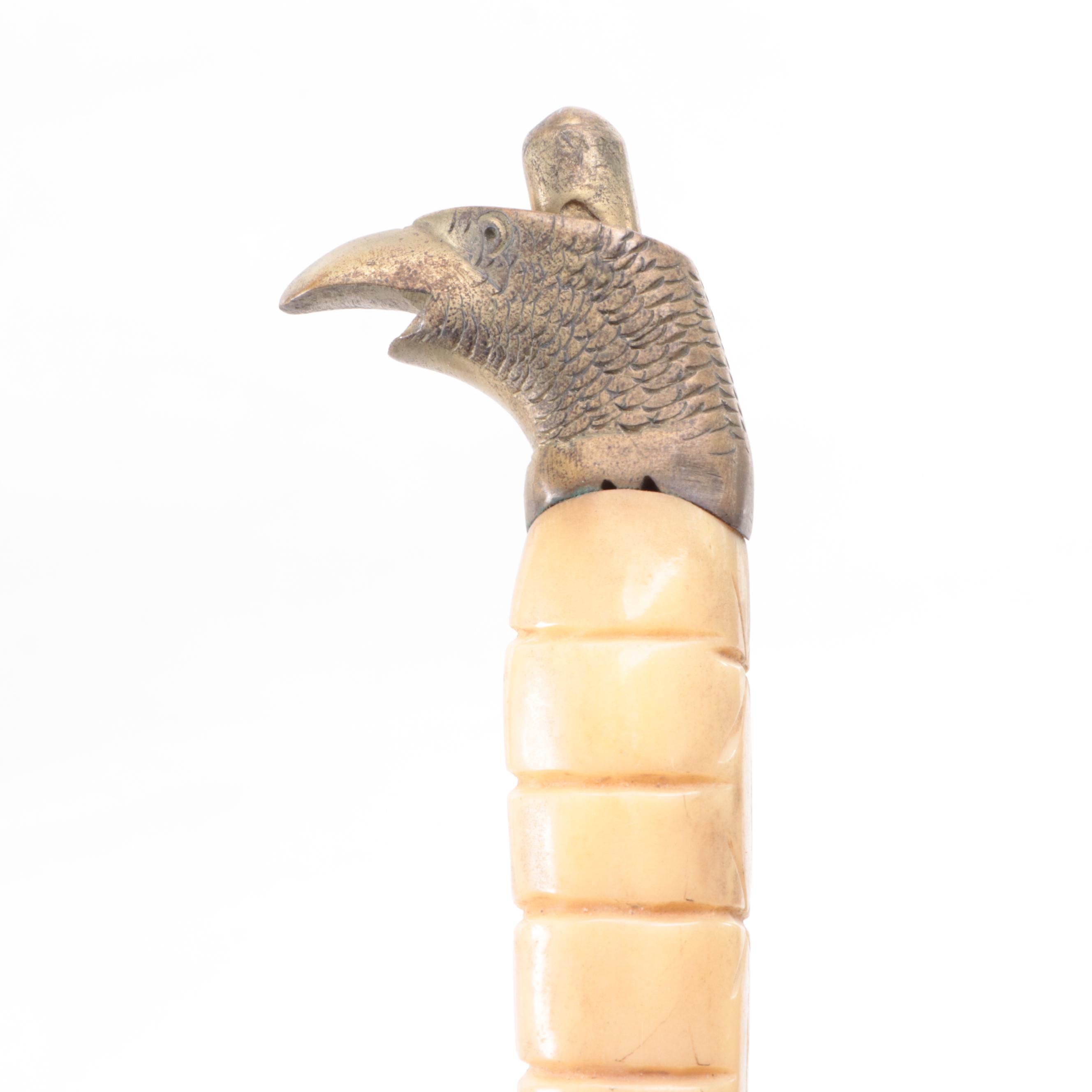 Bird Head Pommel Souvenir Sword With Leather Scabbard