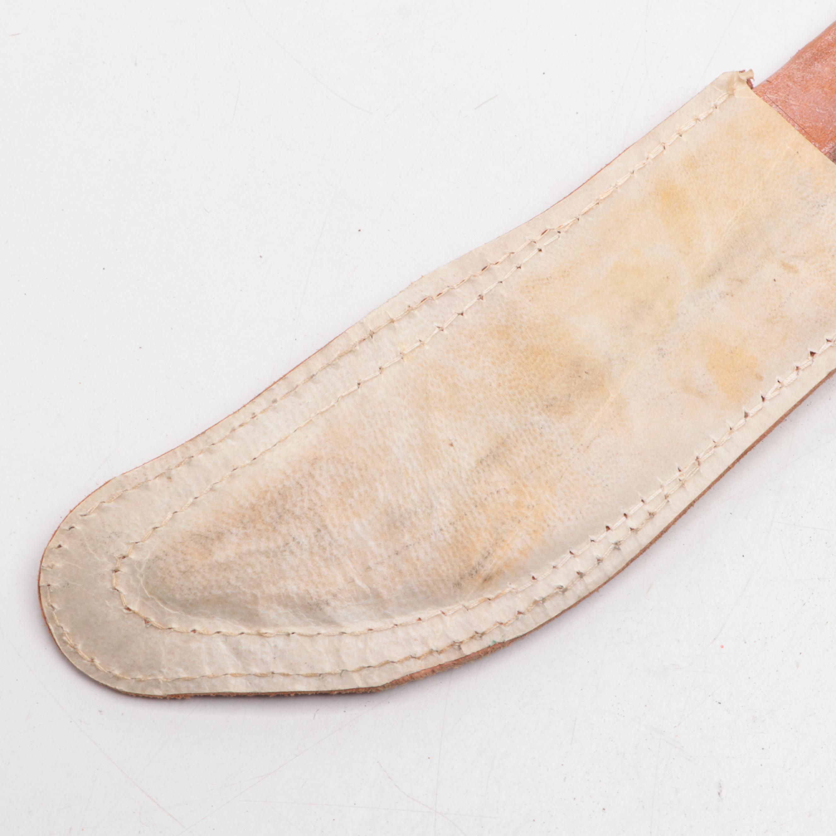 Bird Head Pommel Souvenir Sword With Leather Scabbard