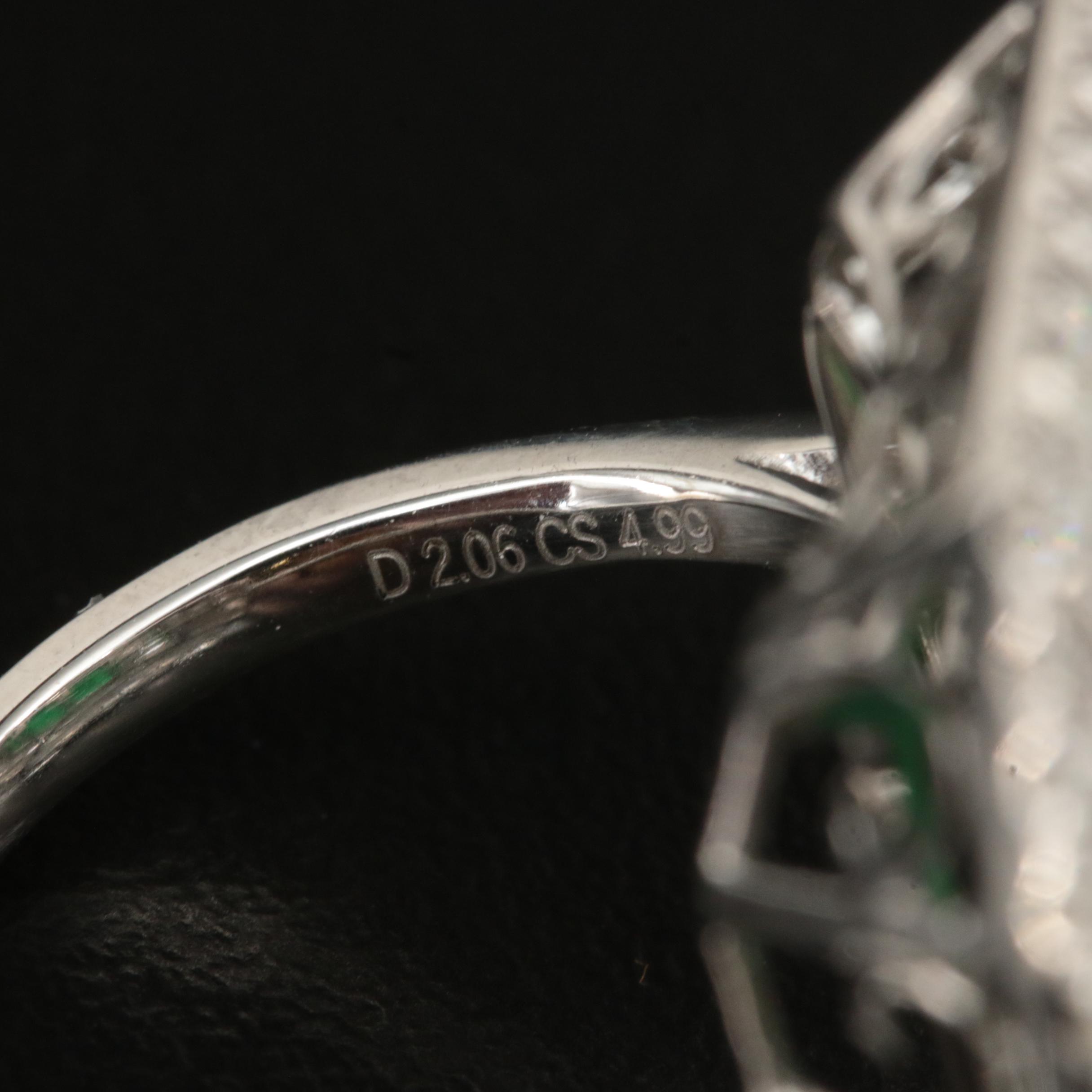 14K 4.99 CT Emerald and 2.06 CTW Diamond Cluster Ring