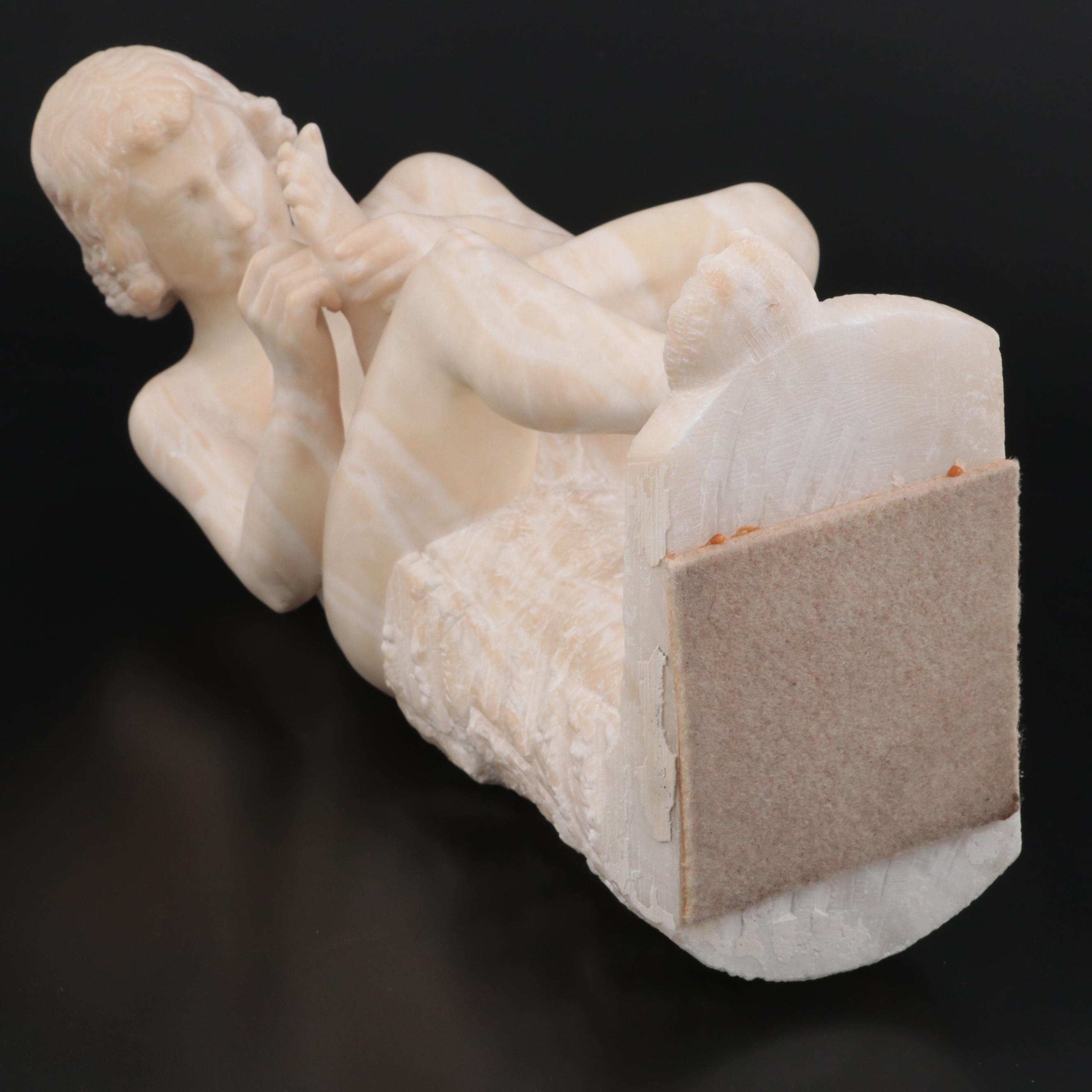 Grand Tour Alabaster Sculpture After "Spinario," Late 19th Century