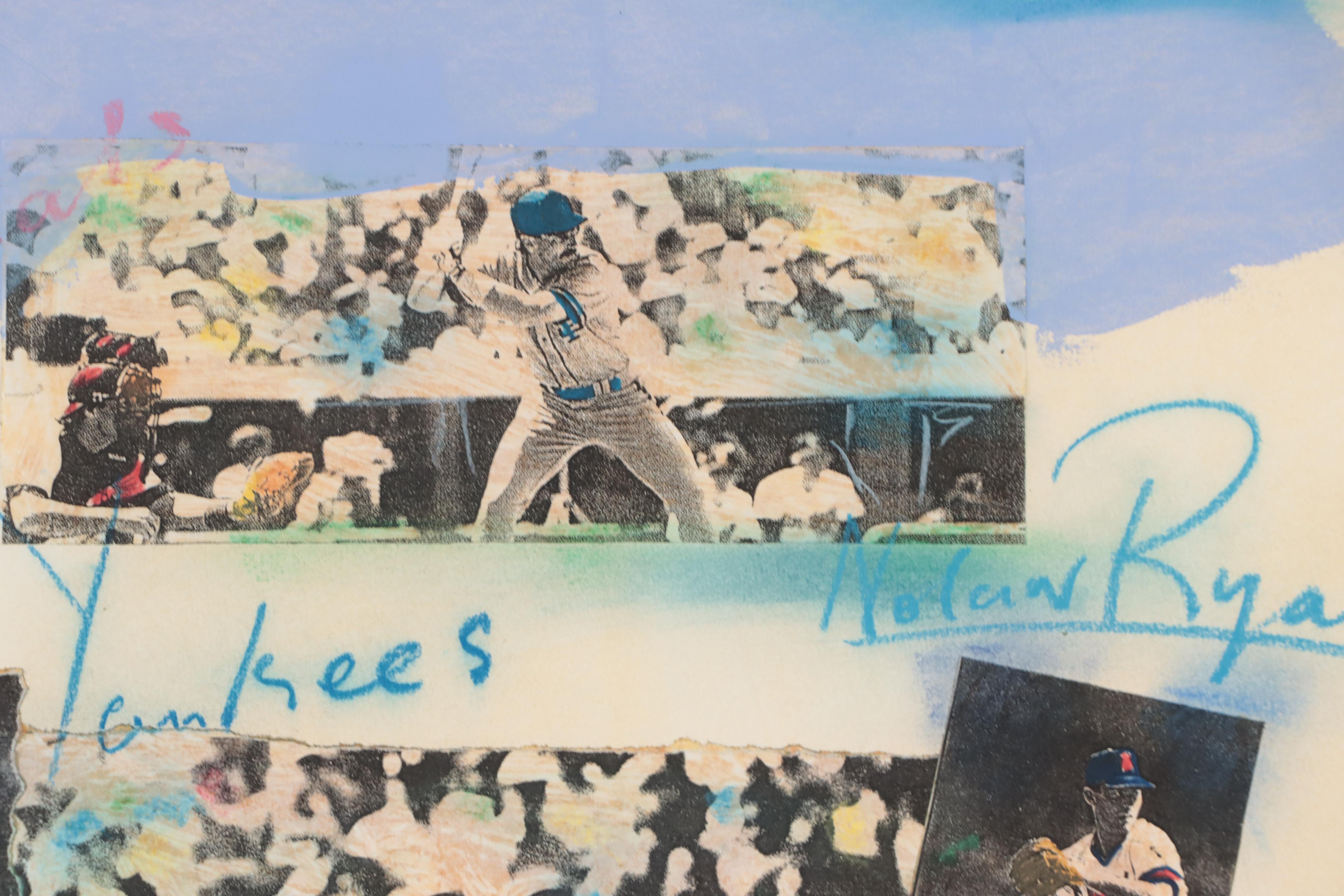 James Hussey Mixed Media Composition "Baseball 5"