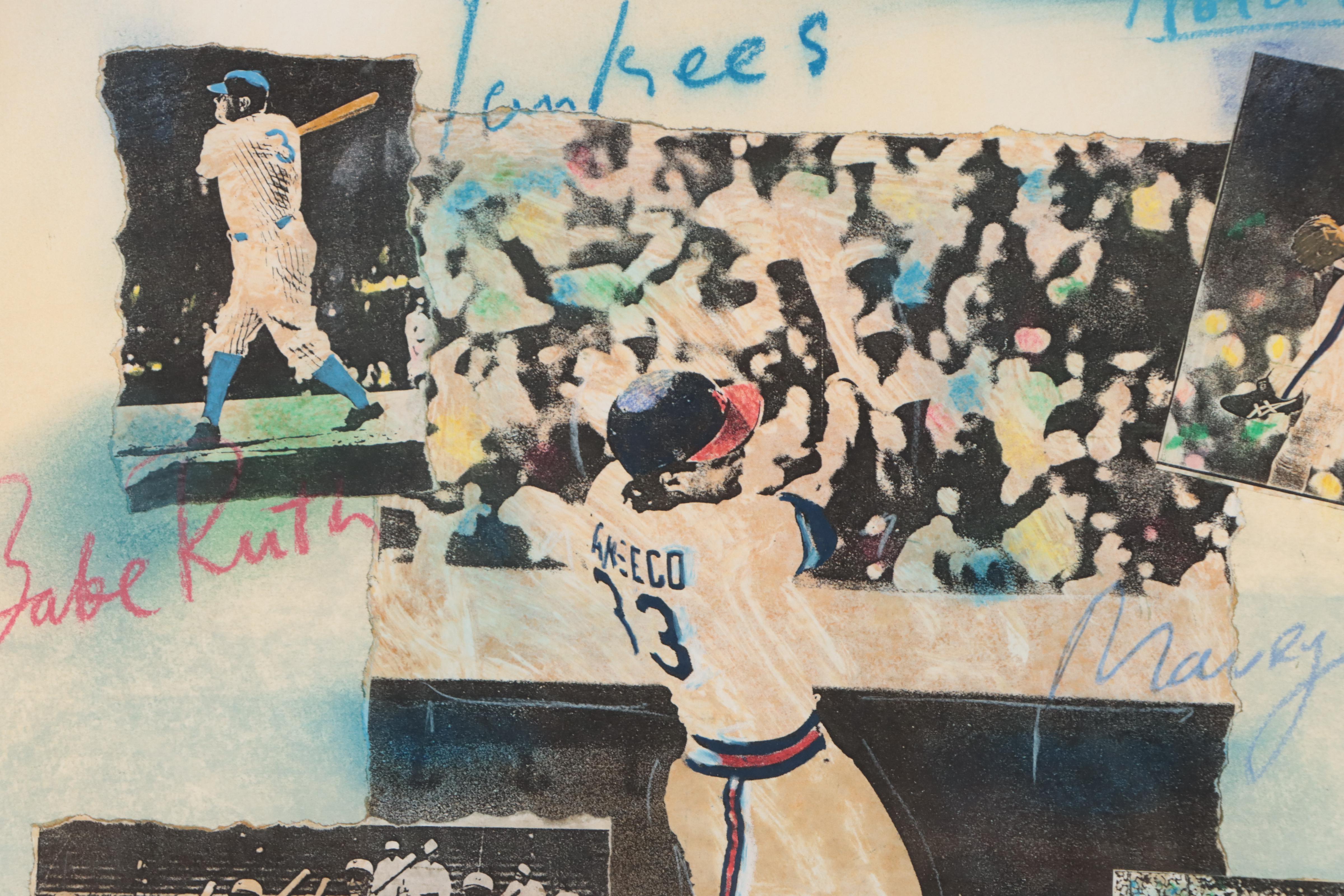 James Hussey Mixed Media Composition "Baseball 5"