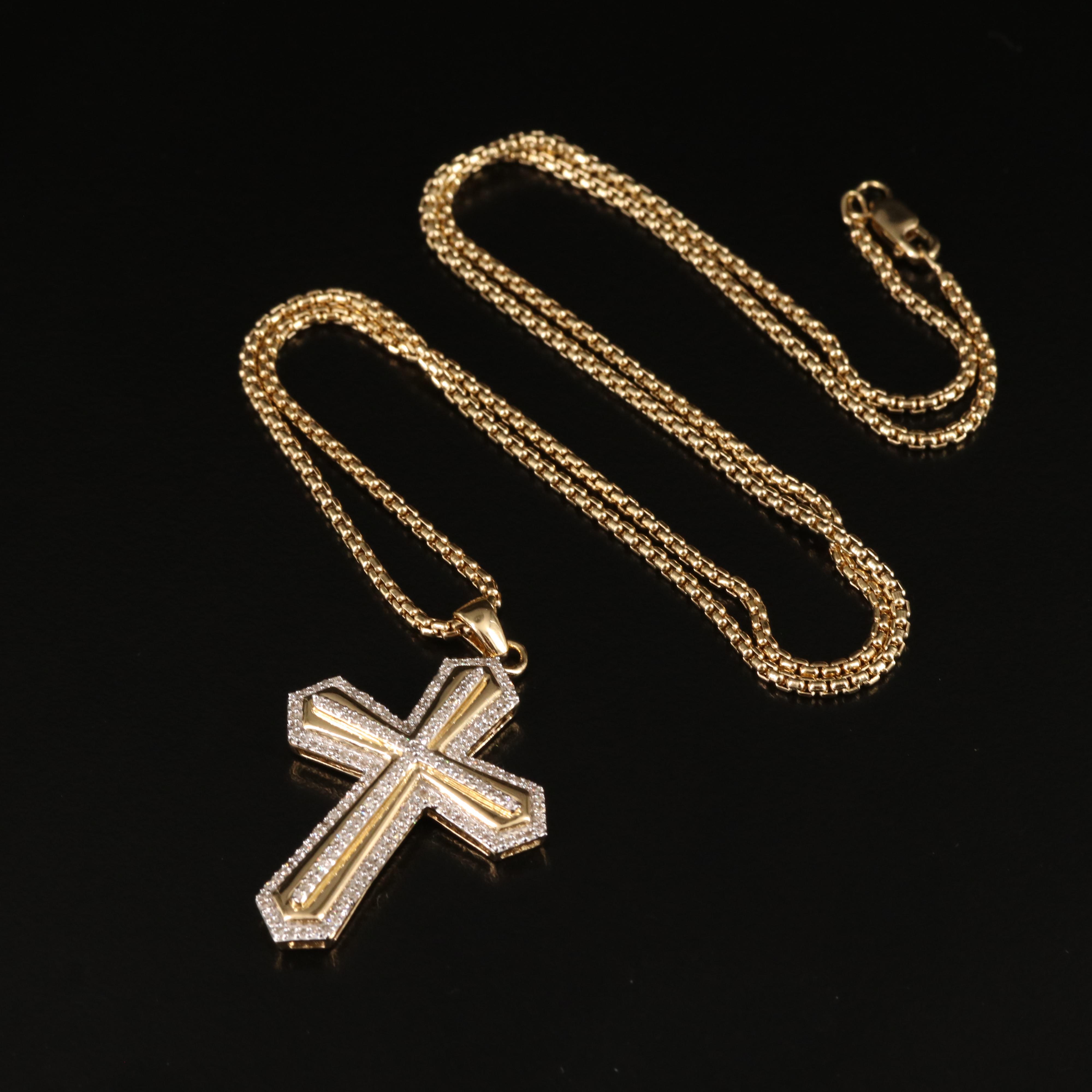 Sterling Diamond Cross Necklace