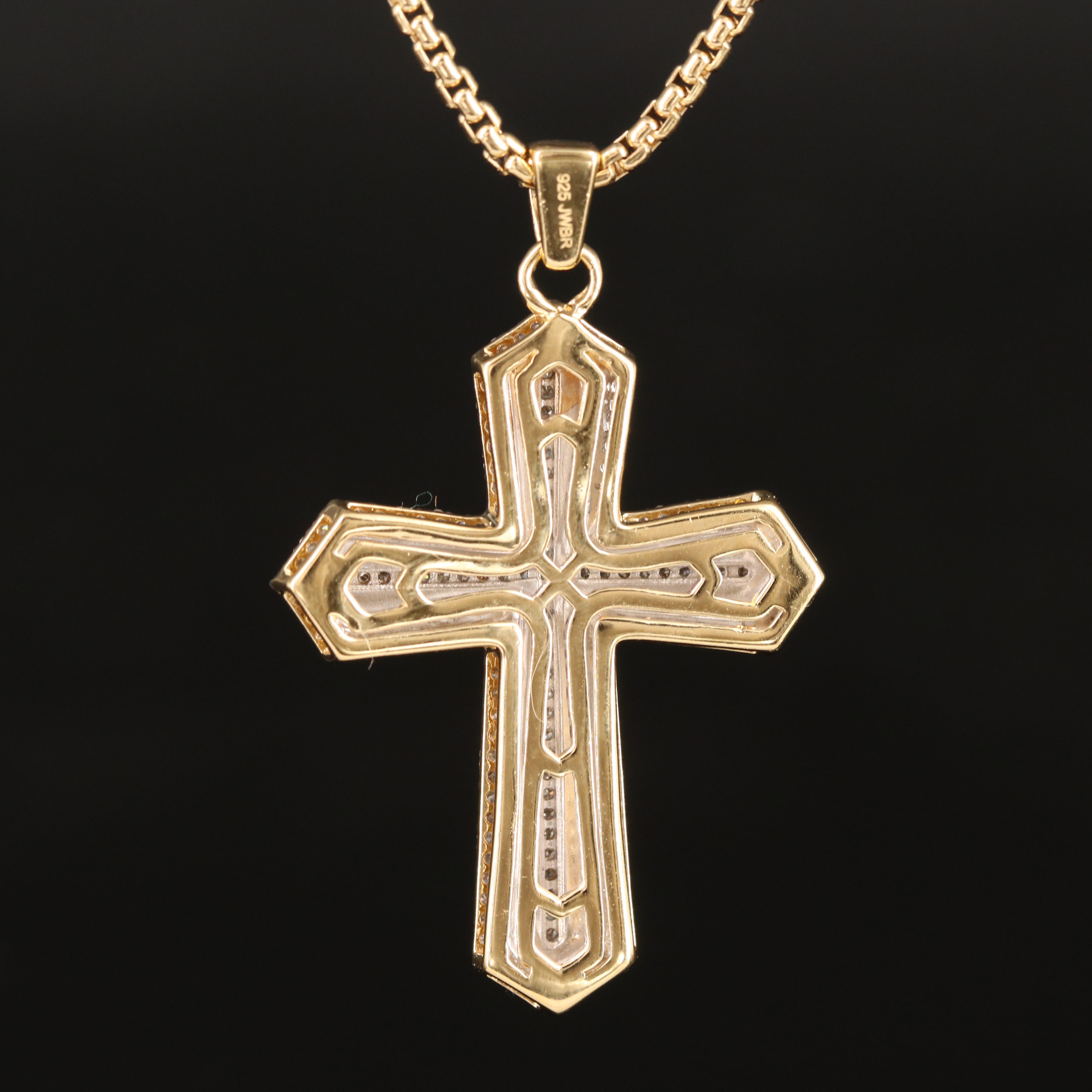 Sterling Diamond Cross Necklace