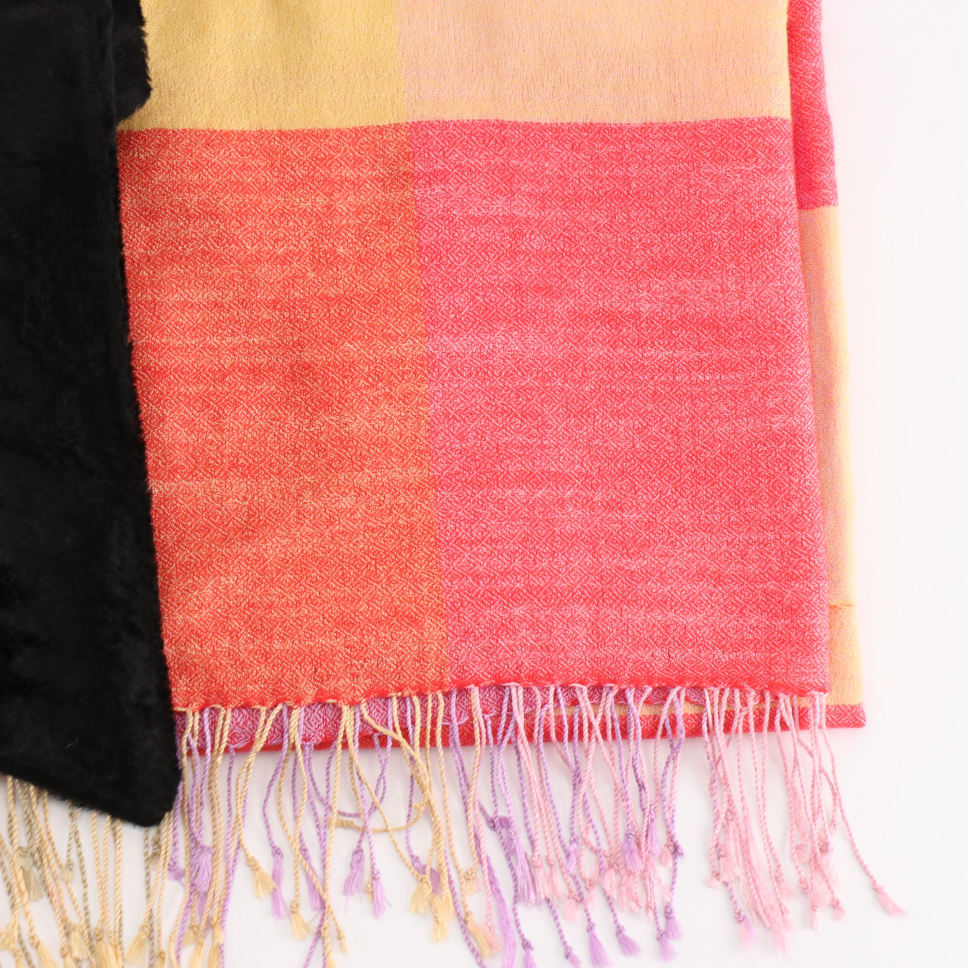 A New Day and Other Lightweight Scarves with Faux Fur Stole
