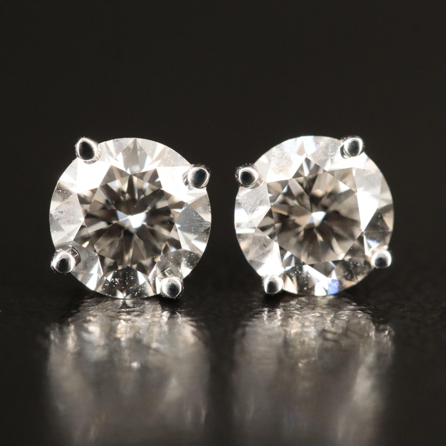 14K 1.07 CTW Lab Grown Diamond Stud Earrings