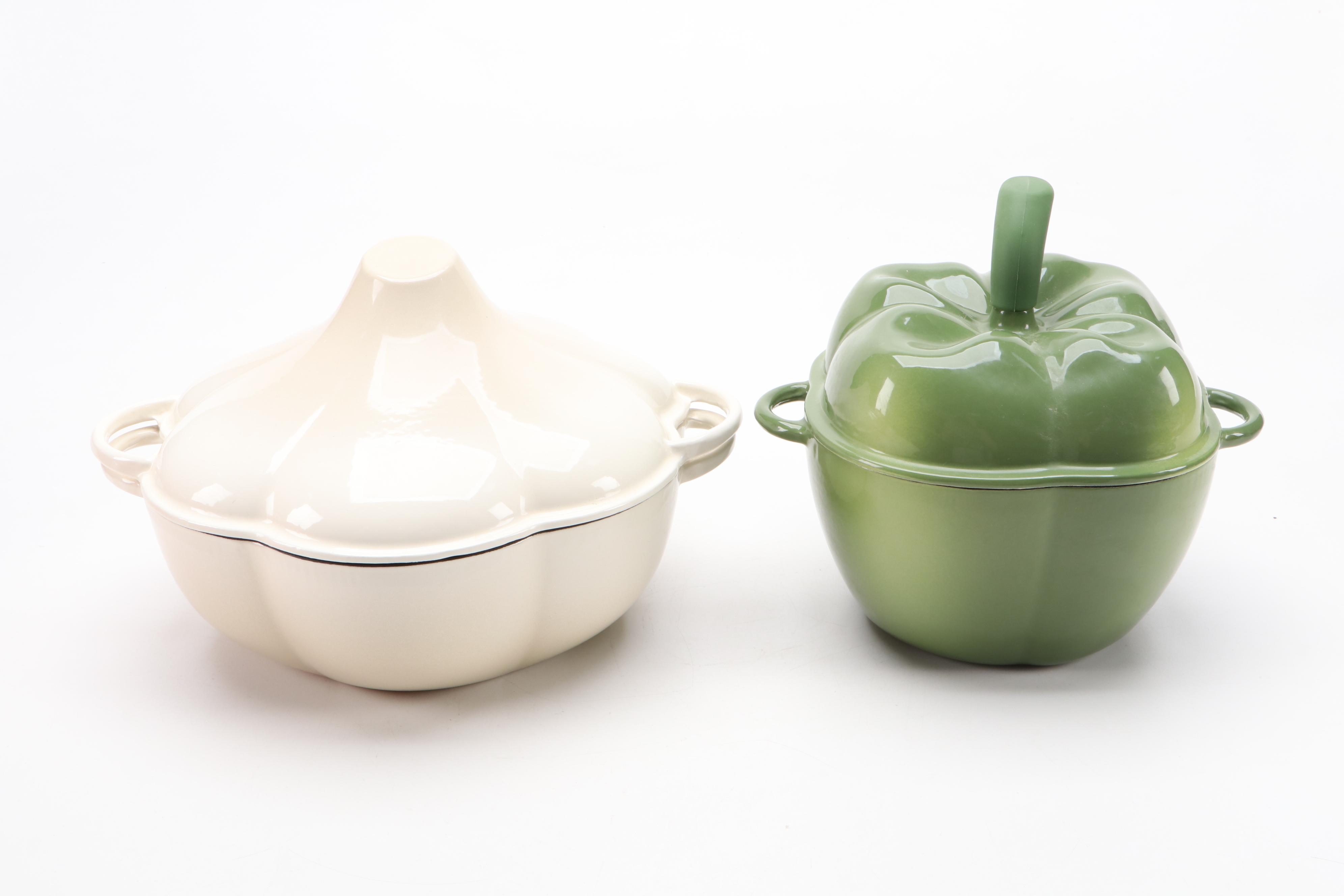 Technique Enameled Cast Iron Pumpkin and Other Figural Dutch Ovens and Trivets