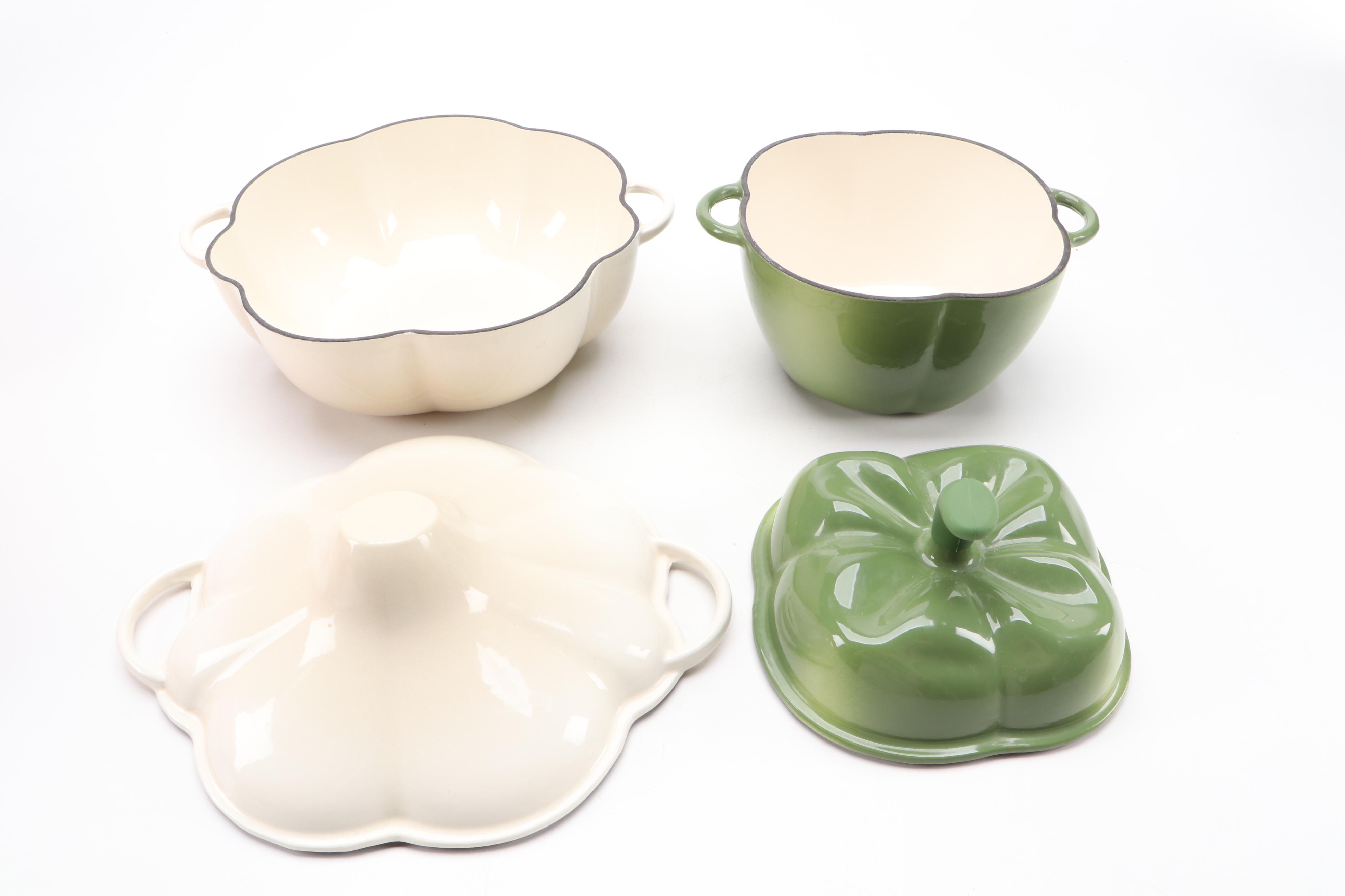 Technique Enameled Cast Iron Pumpkin and Other Figural Dutch Ovens and Trivets