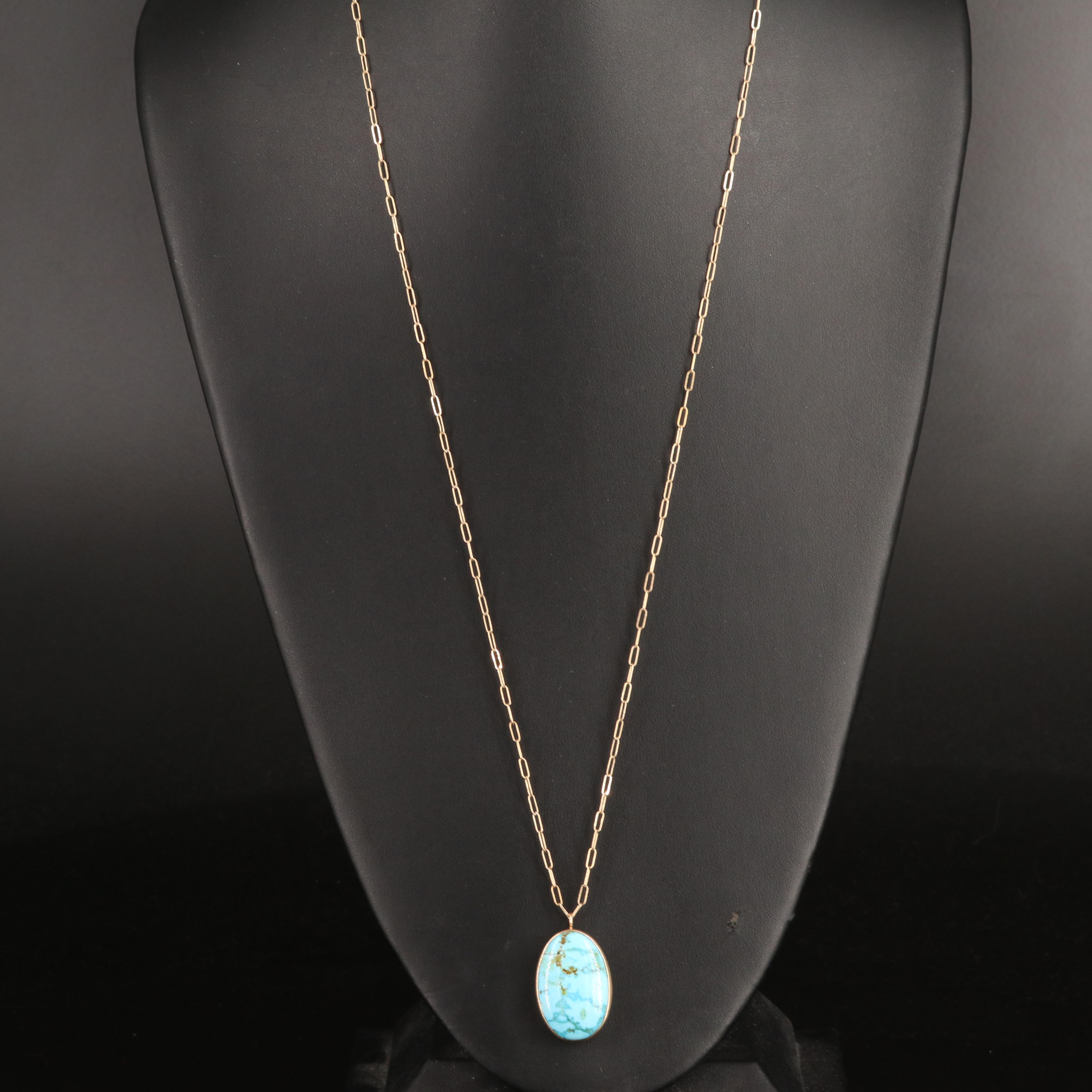 Jamie Joseph 14K Chain with Sterling and Turquoise Pendant